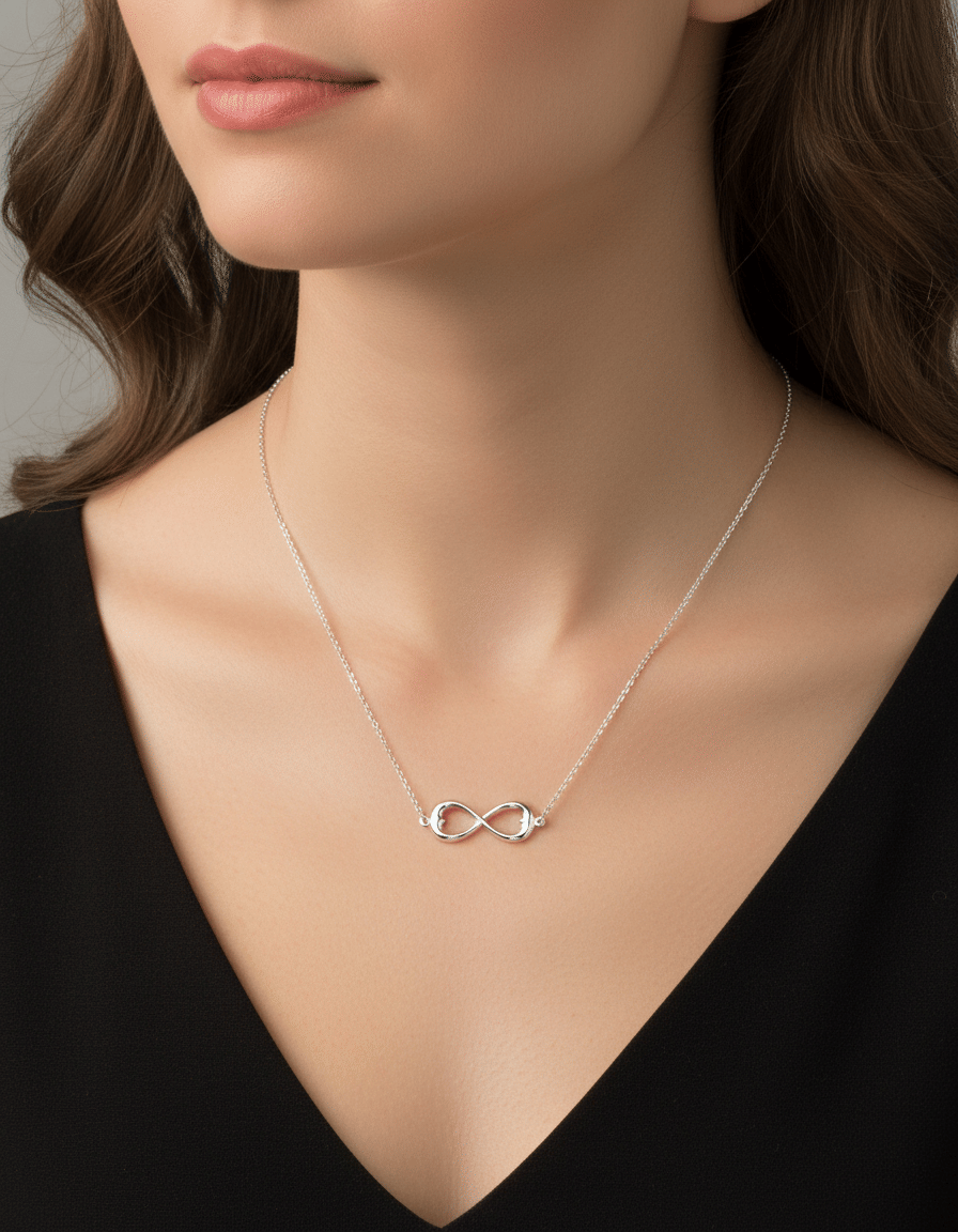 Collana in oro bianco con infinito-3