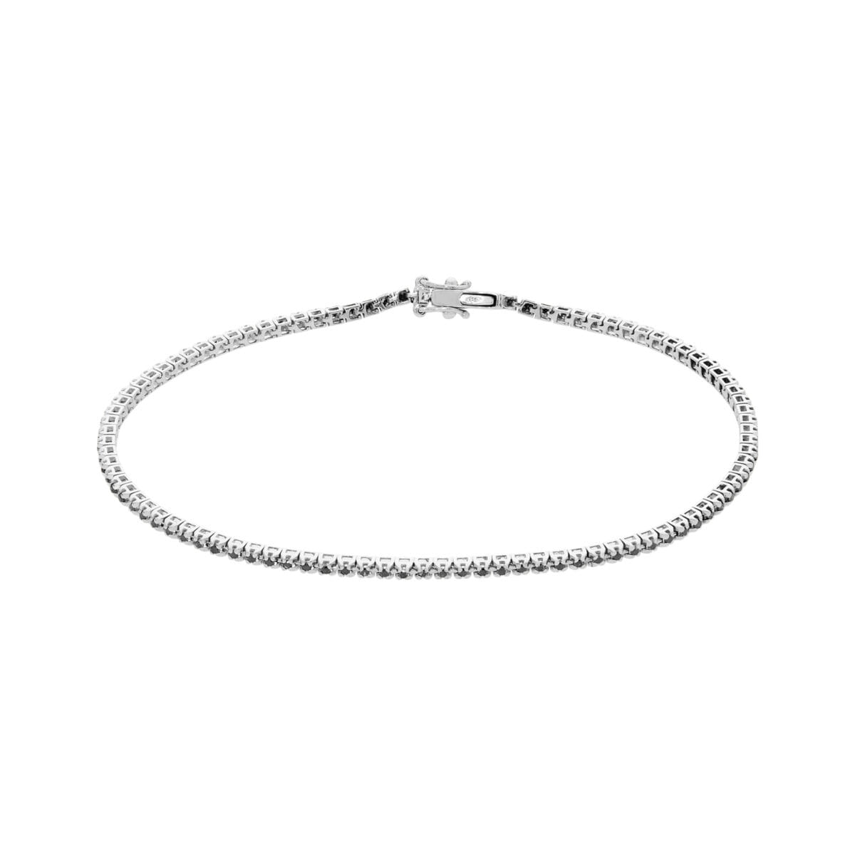 Bracciale tennis in oro bianco e diamanti neri 0,094 ct-1