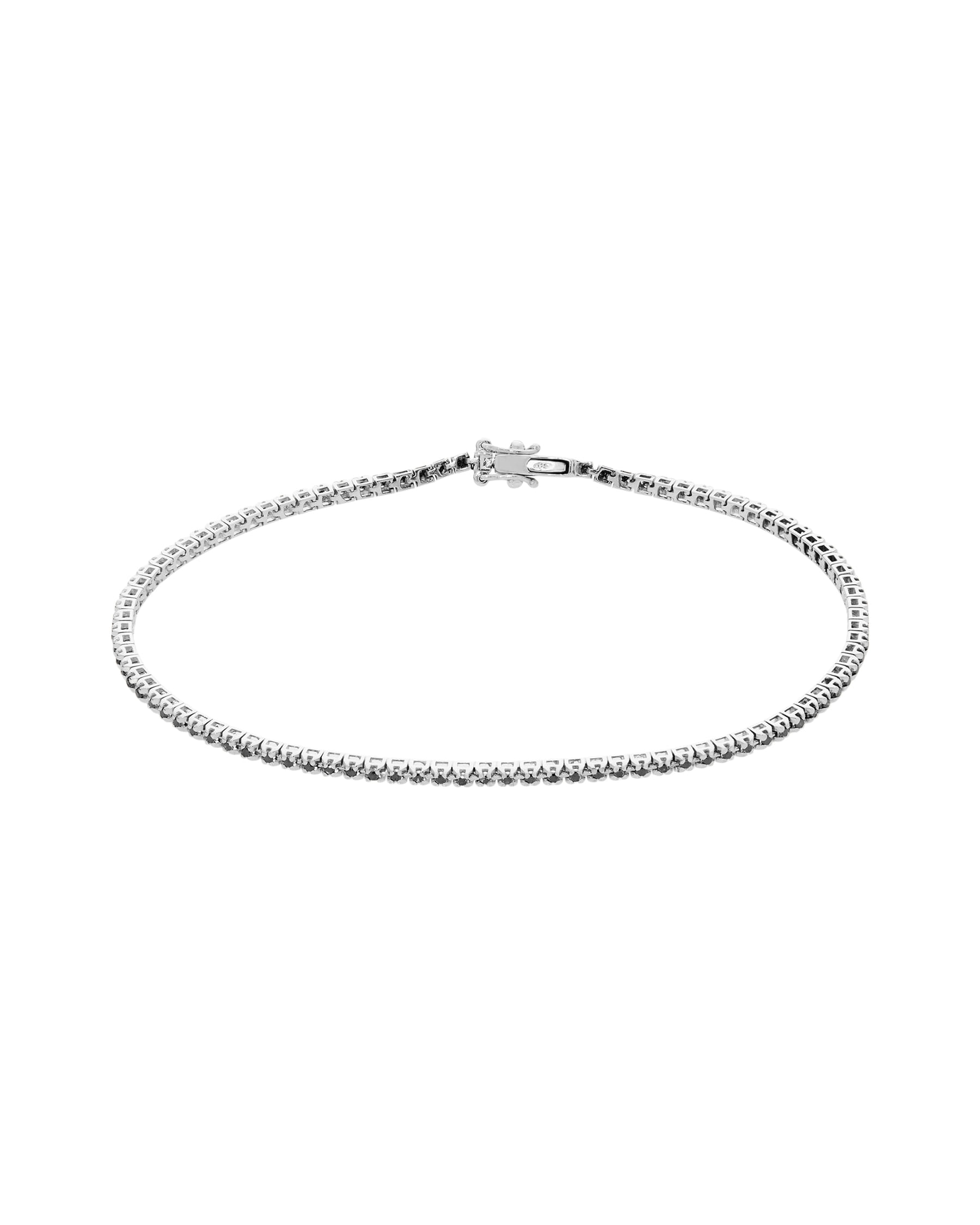 Bracciale tennis in oro bianco e diamanti neri 0,094 ct-1