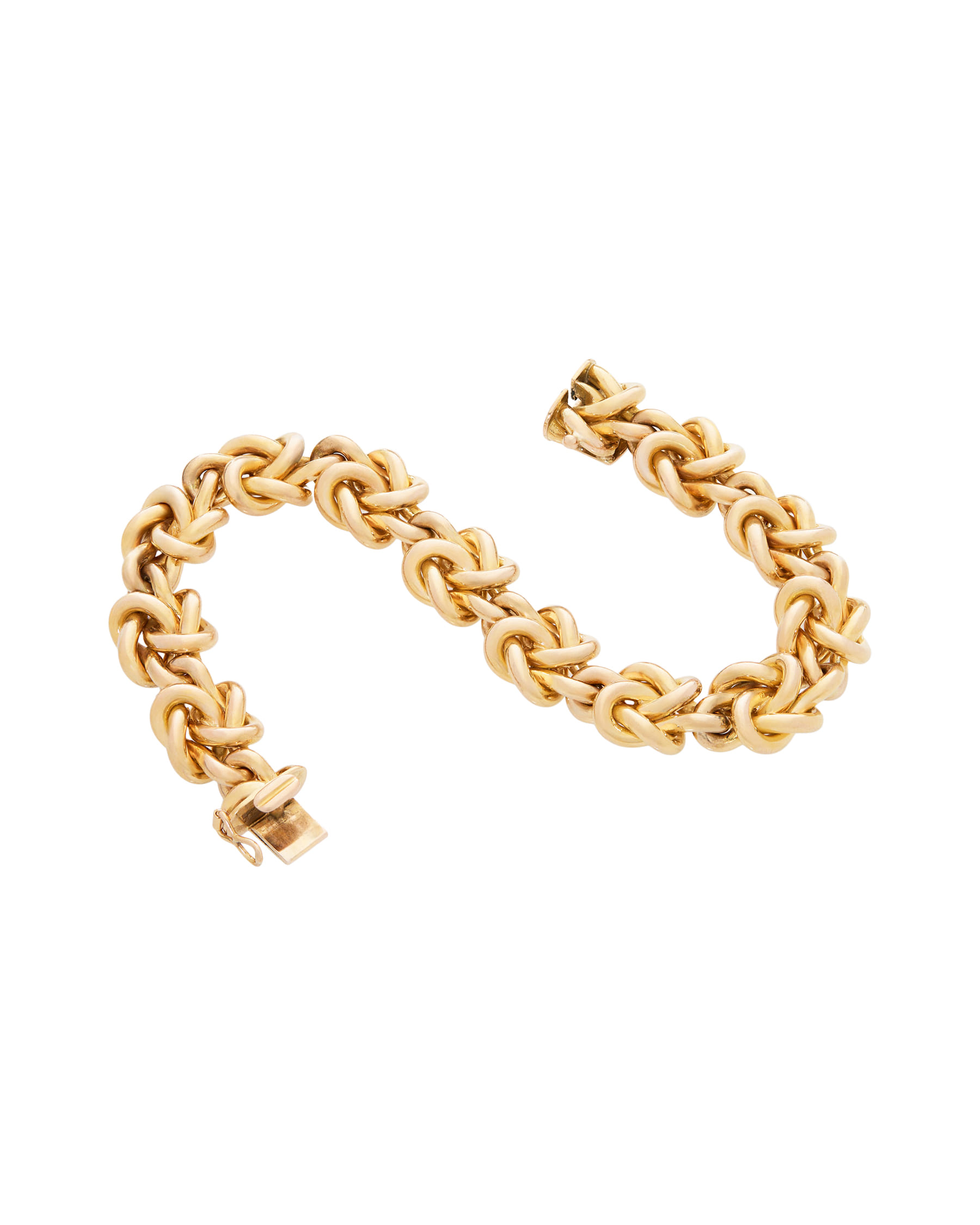 Bracciale in oro rosso a maglie intrecciate-2