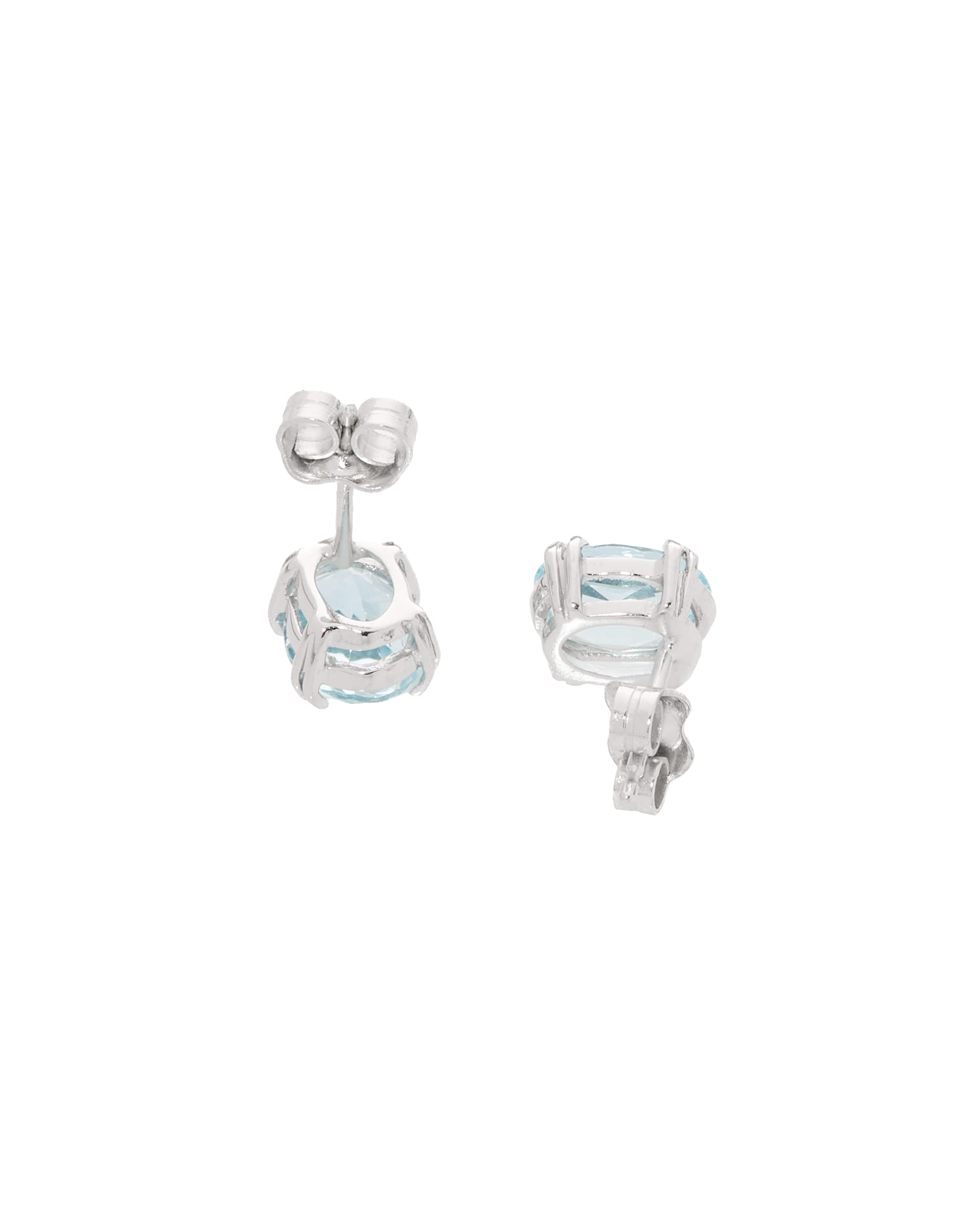 Orecchini a lobo con acquamarina ovale-2