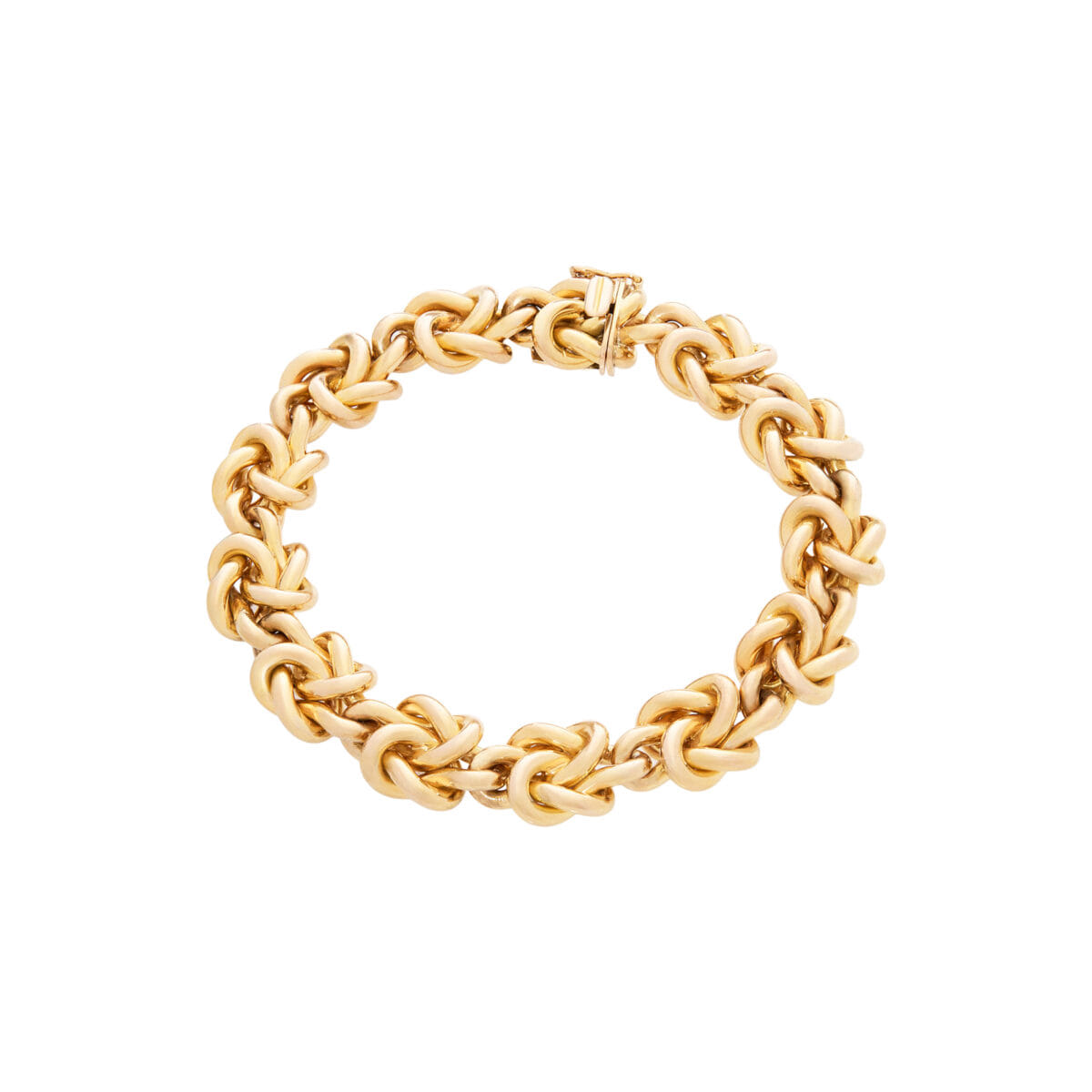 Bracciale in oro rosso a maglie intrecciate-1