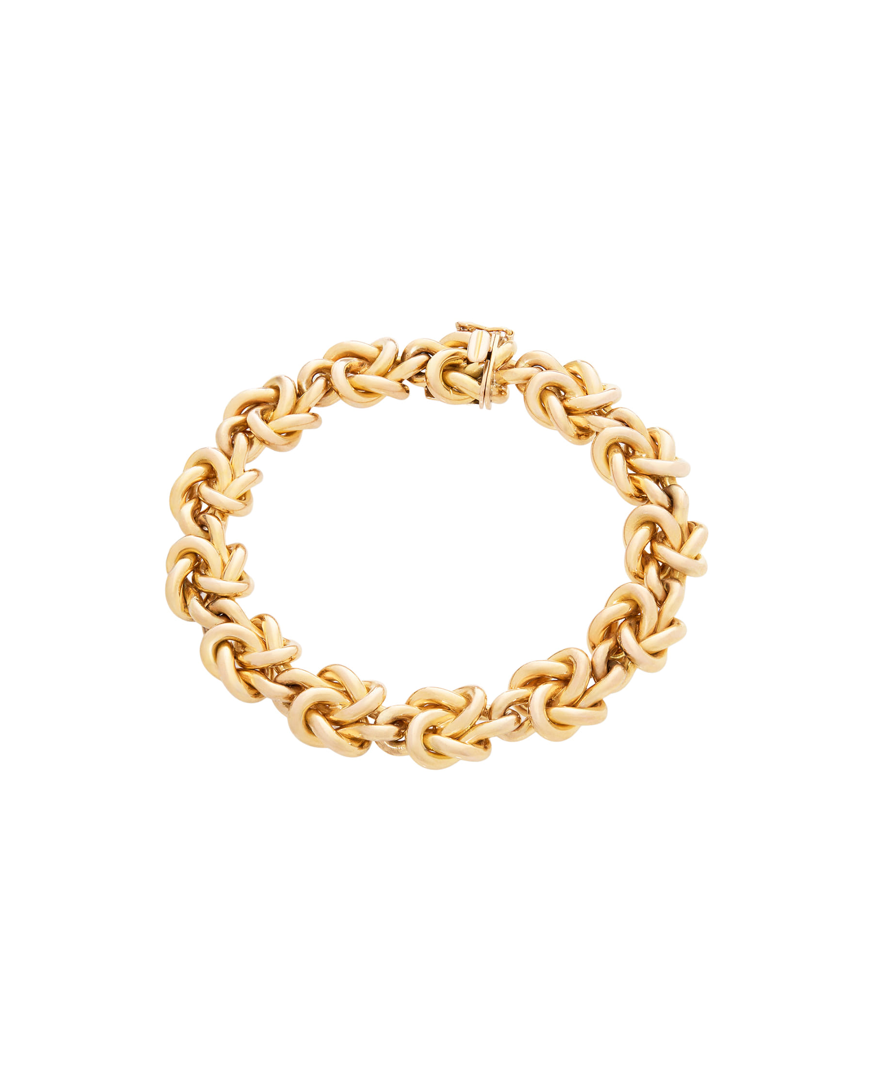Bracciale in oro rosso a maglie intrecciate-1