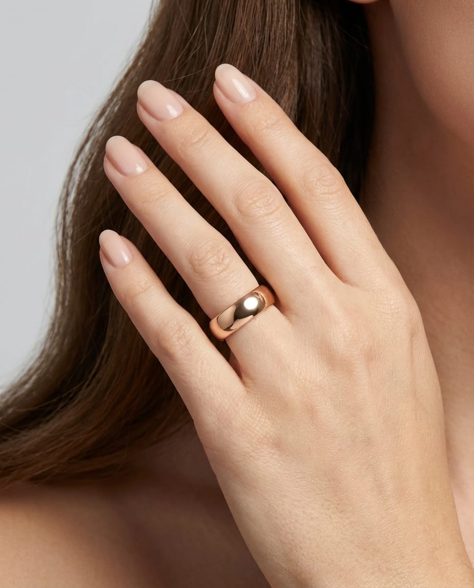 Fede squadrata in oro rosa 5,80 mm-3