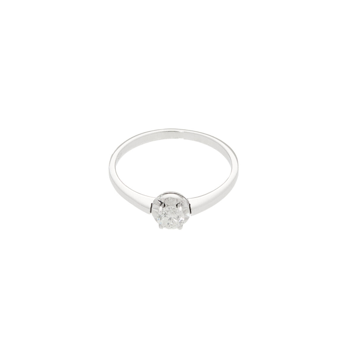 Anello solitario oro bianco con diamante 0,23 ct-1