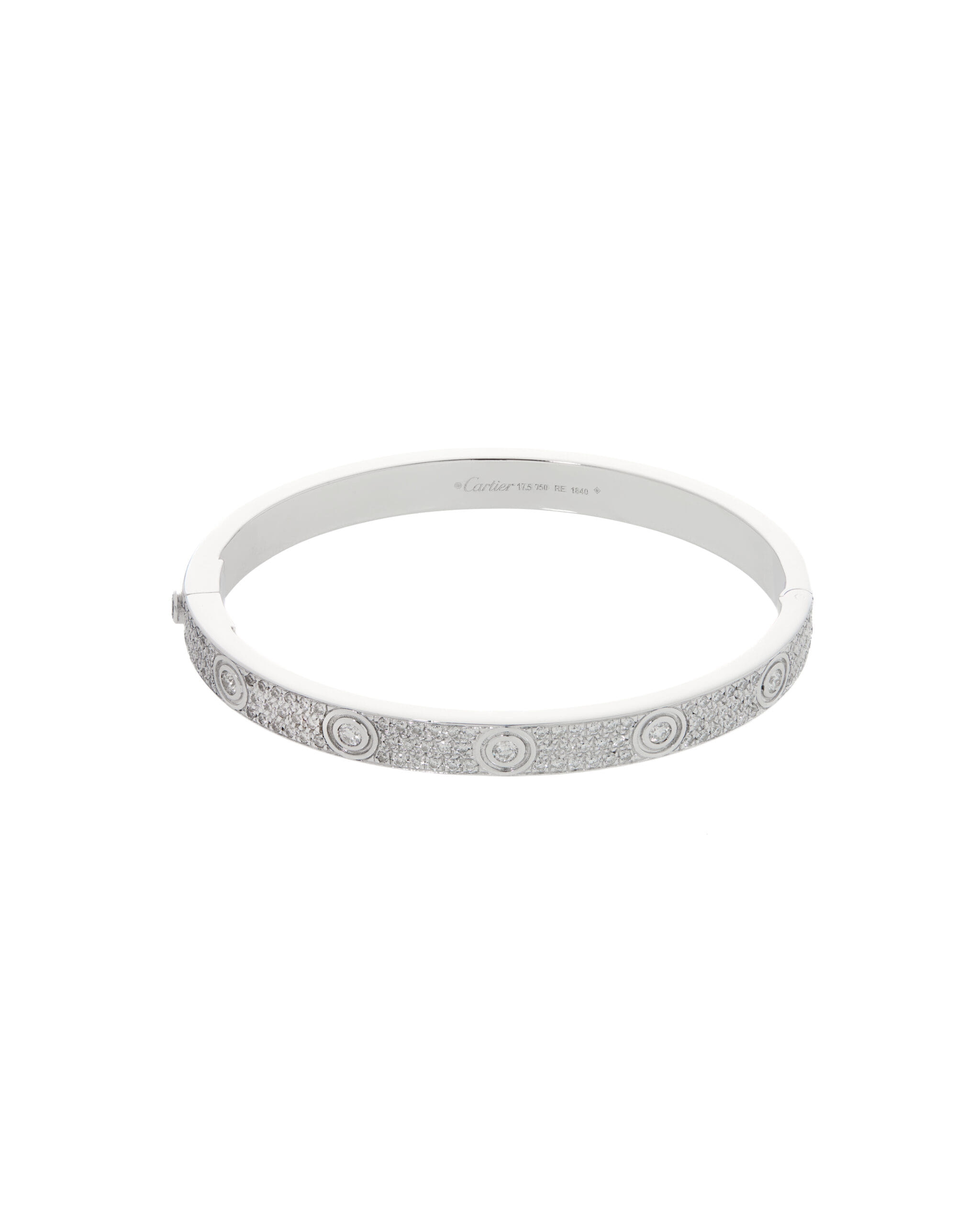 Bracciale stile love oro bianco e diamanti-1