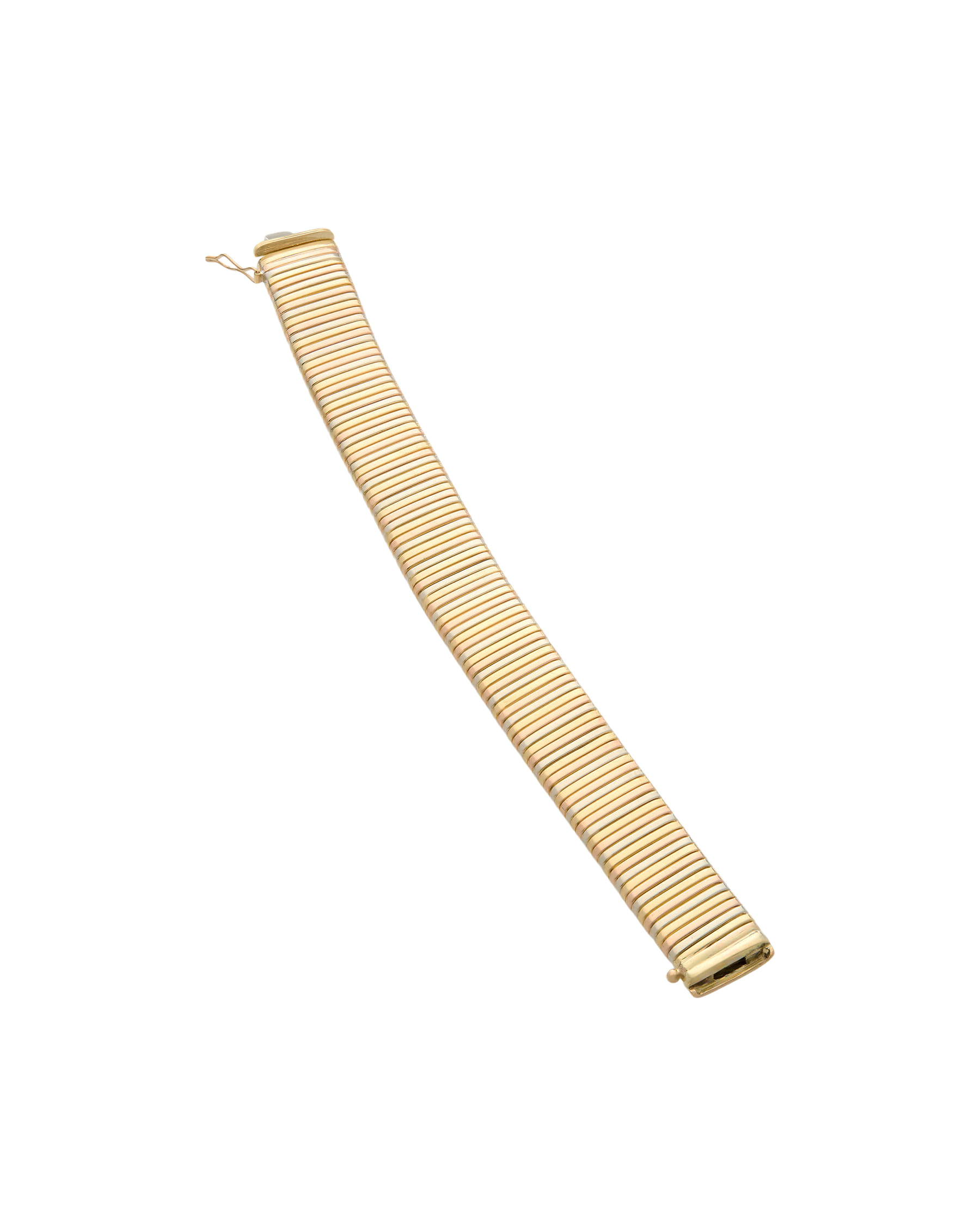Bracciale tubogas oro giallo, oro bianco e oro rosa-2