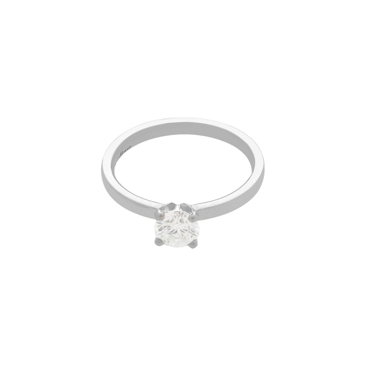 Anello solitario in platino e diamante 0,55 ct-1