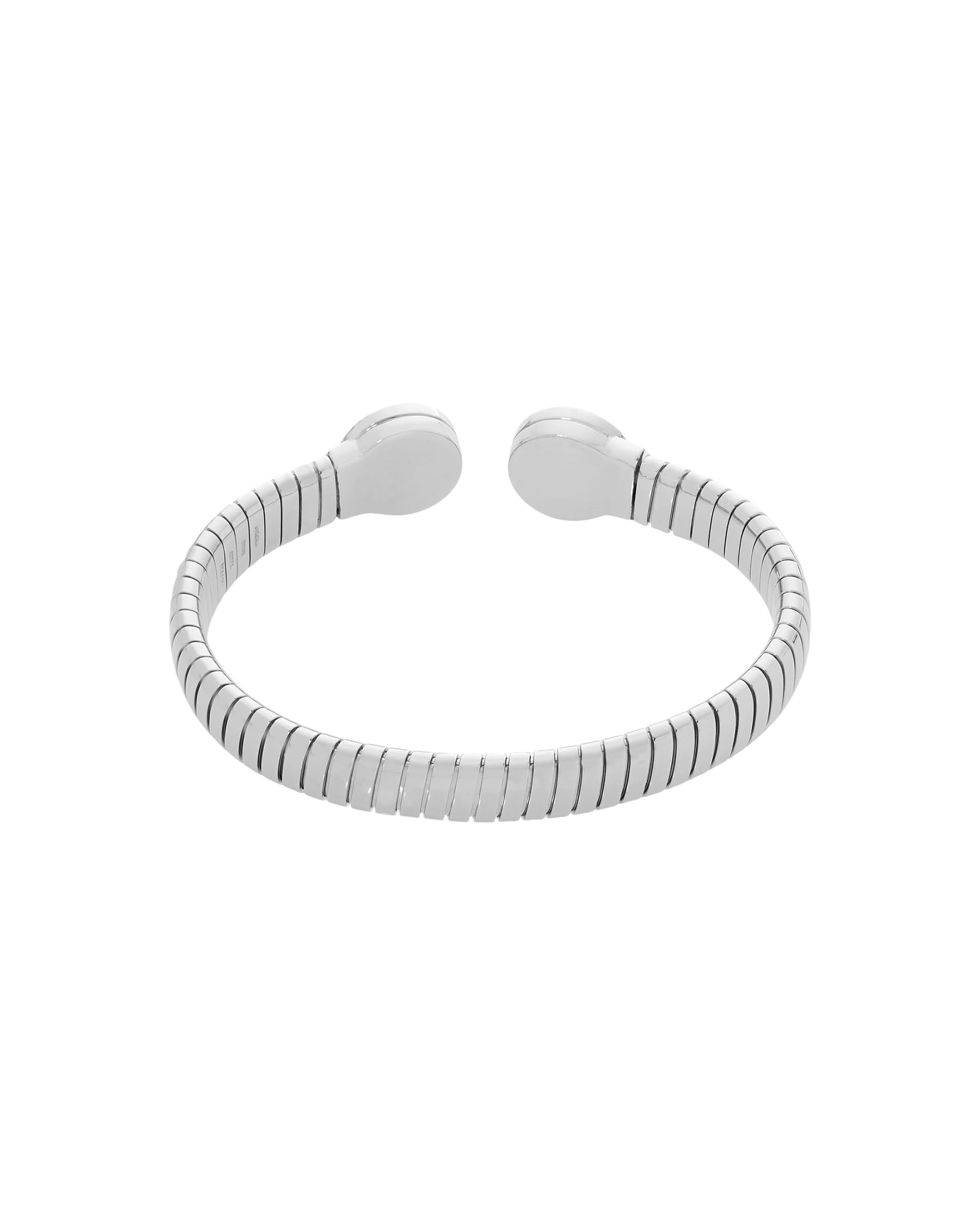 Bracciale bulgari tubogas acciaio e diamanti-3