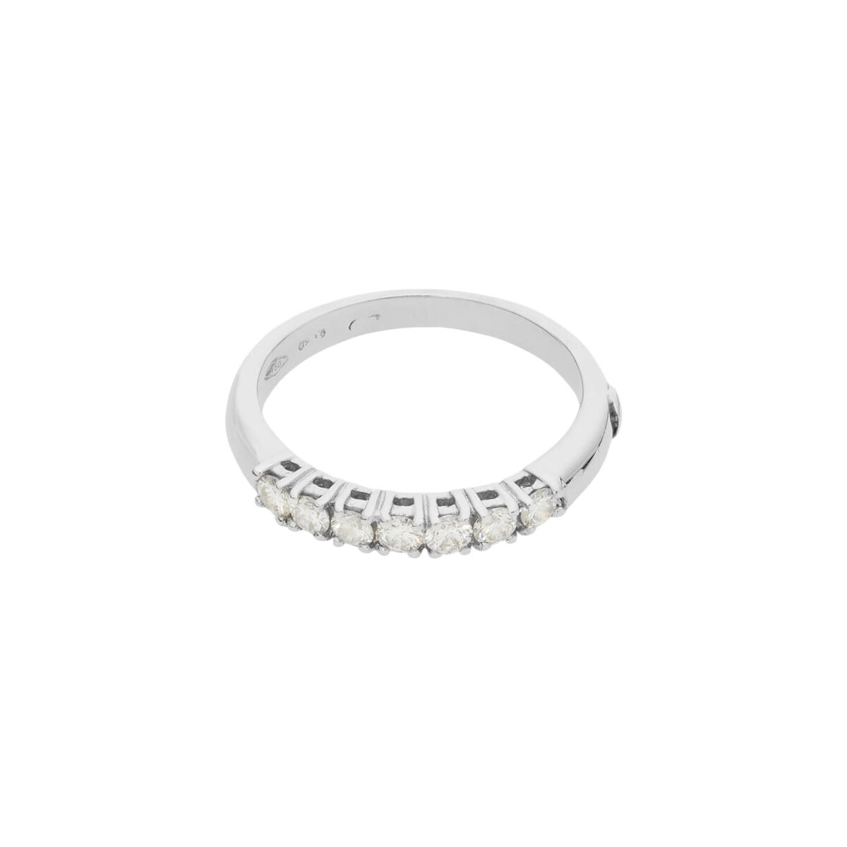 Veretta in oro bianco e 7 diamanti 0,42 ct tot-1