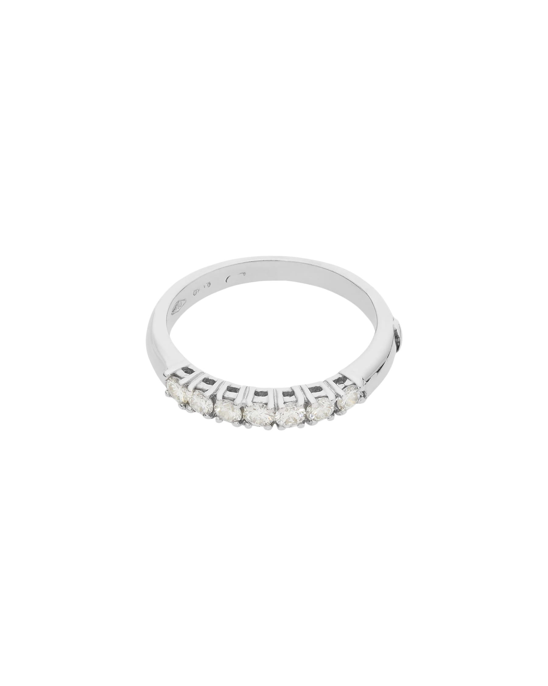 Veretta in oro bianco e 7 diamanti 0,42 ct tot-1