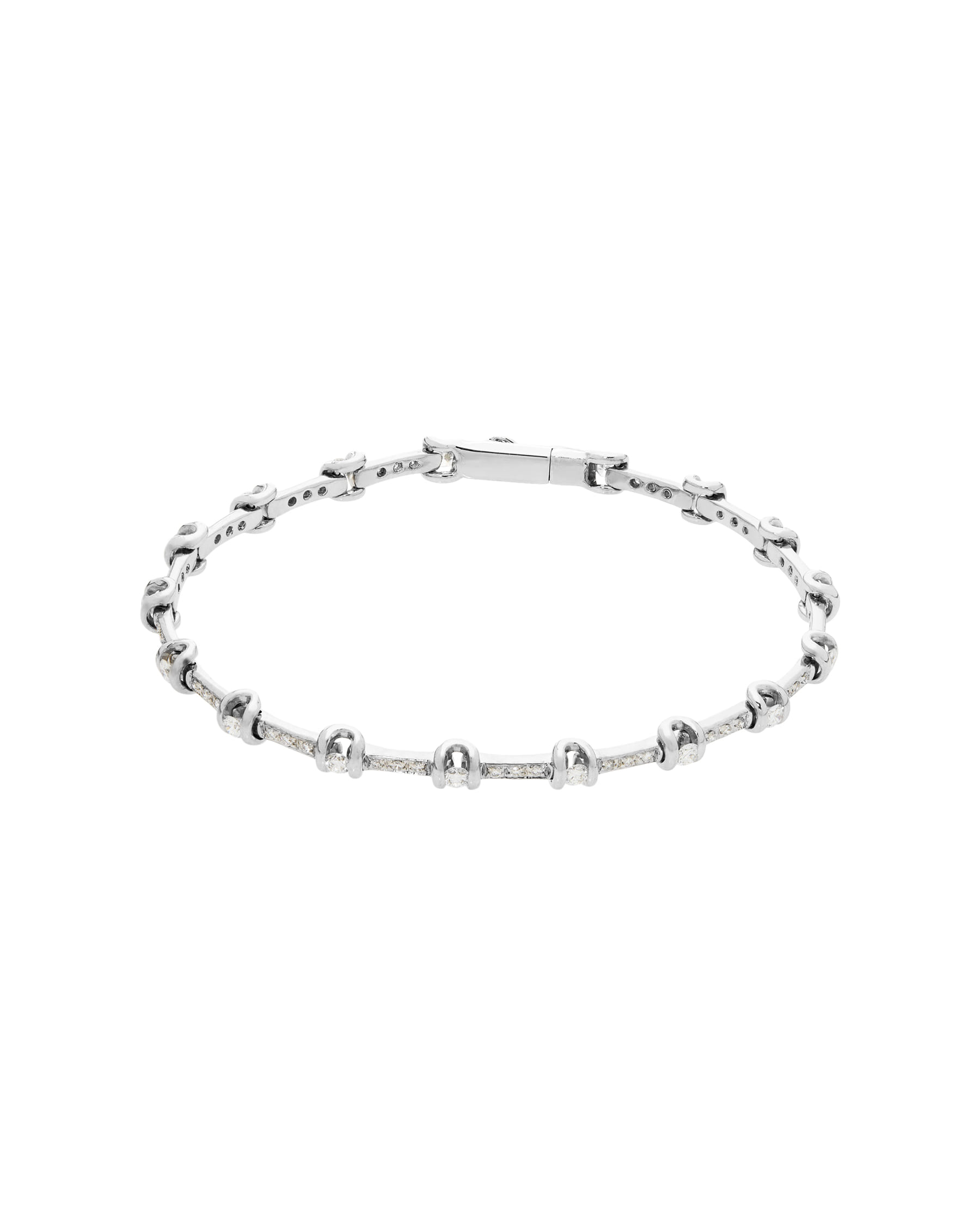 Bracciale tennis modulare oro bianco e diamanti-1