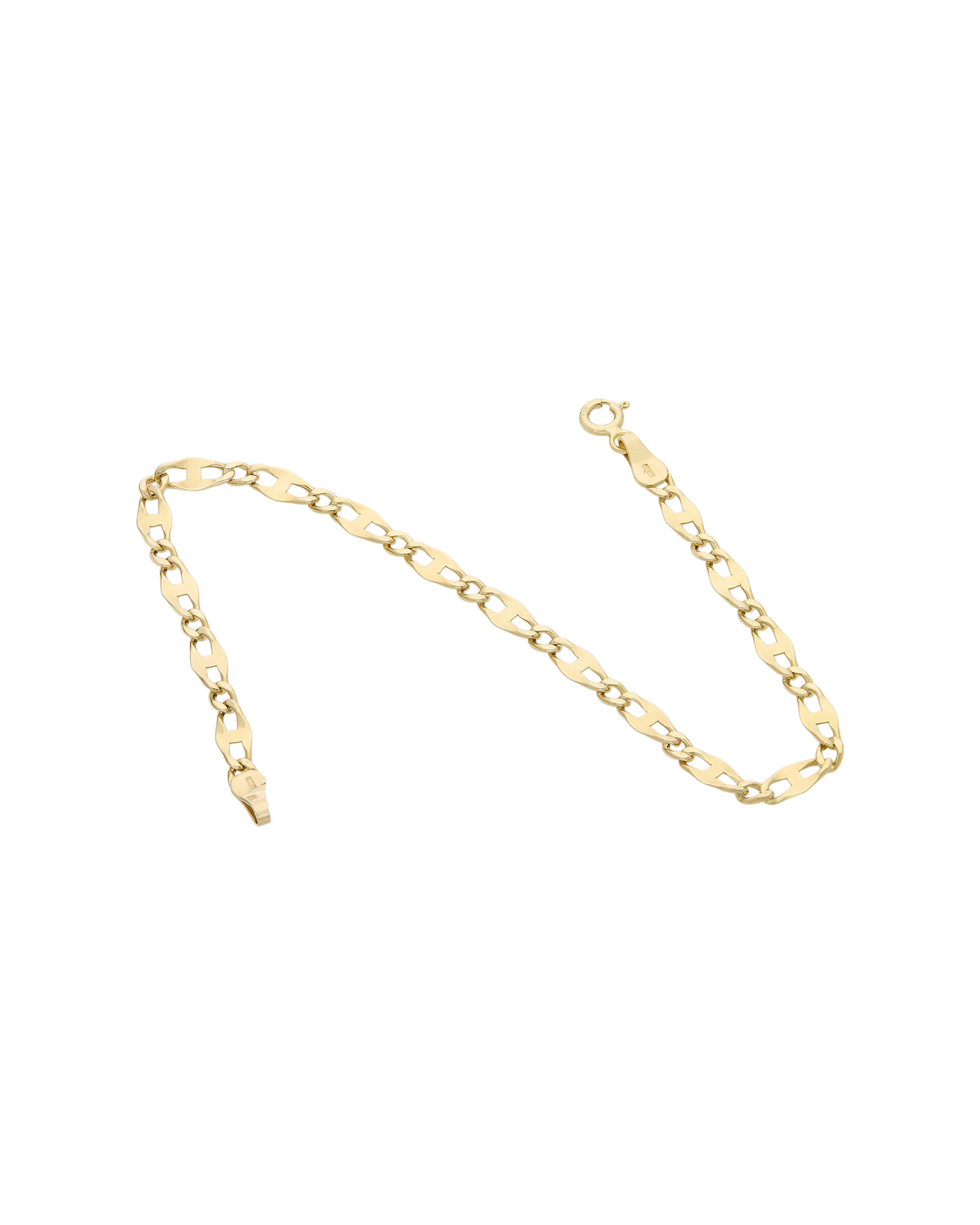 Bracciale maglia piatta 1 + 1 in oro giallo 18 kt-2