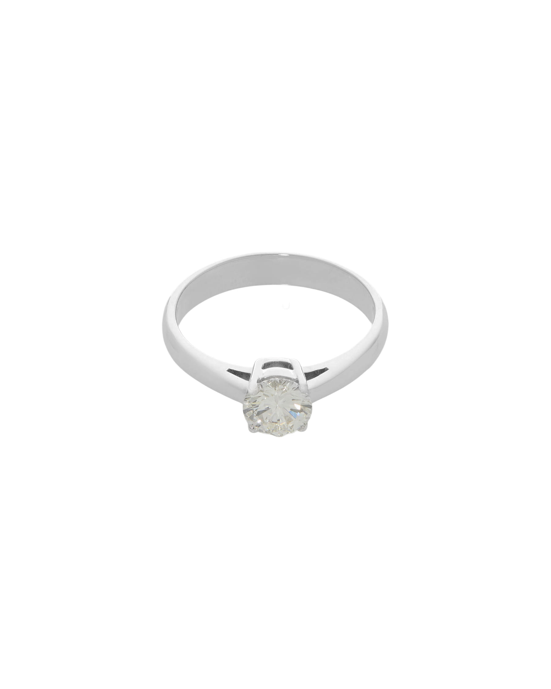 Anello solitario in oro bianco con diamante da 0,75 ct-1