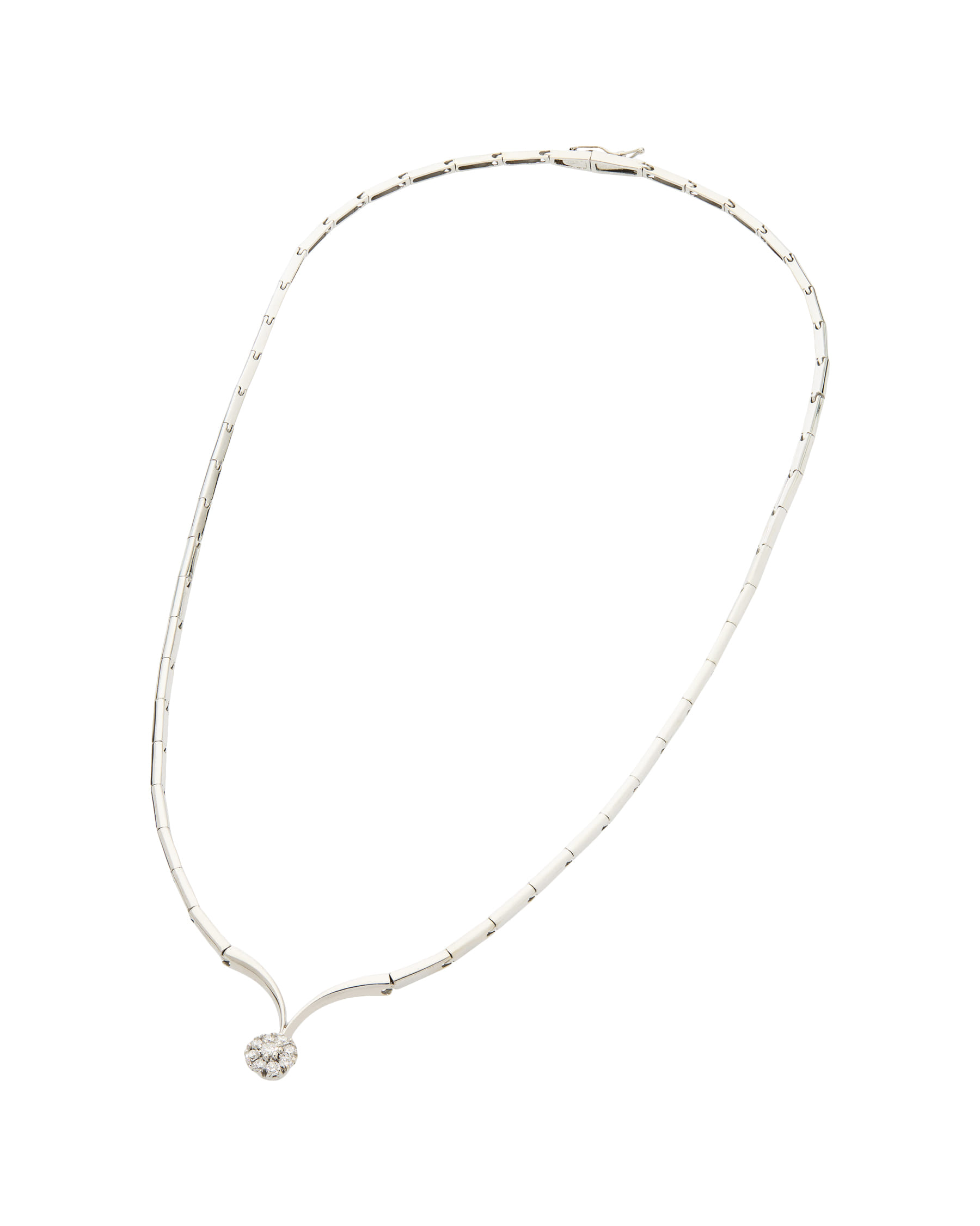 Collana magic fiore in oro bianco e diamanti-1