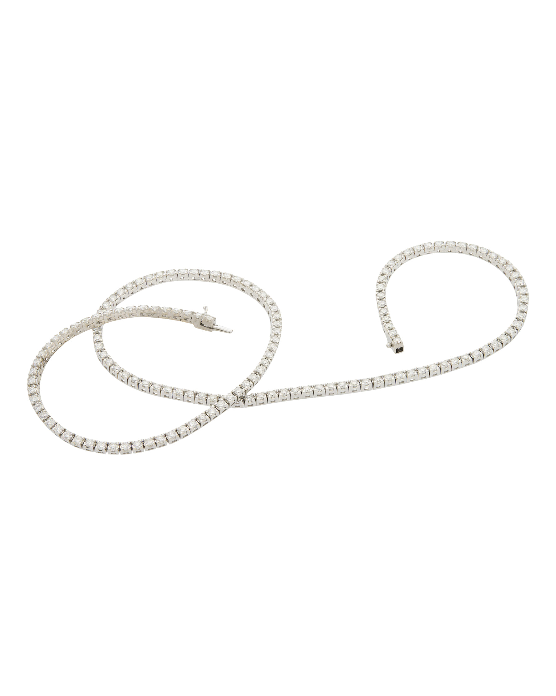 Collana tennis diamanti e oro bianco-2