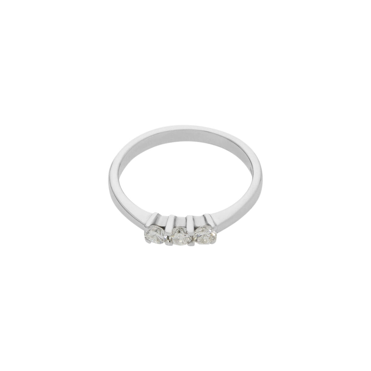 Anello trilogy in oro bianco e diamanti 0,30 ct tot-1