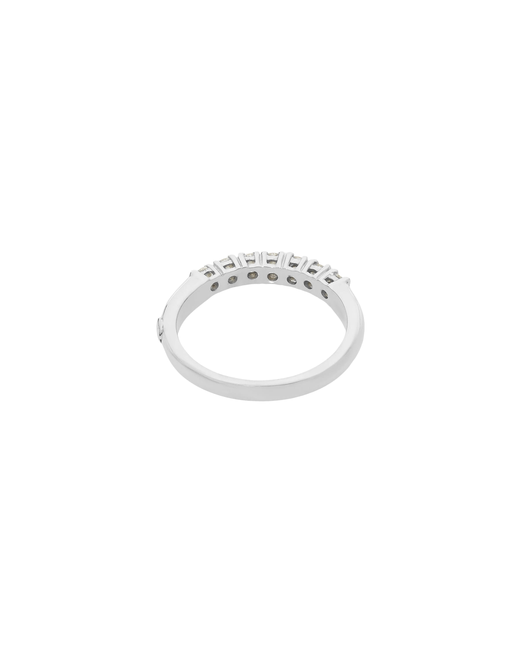 Veretta in oro bianco e 7 diamanti 0,42 ct tot-3