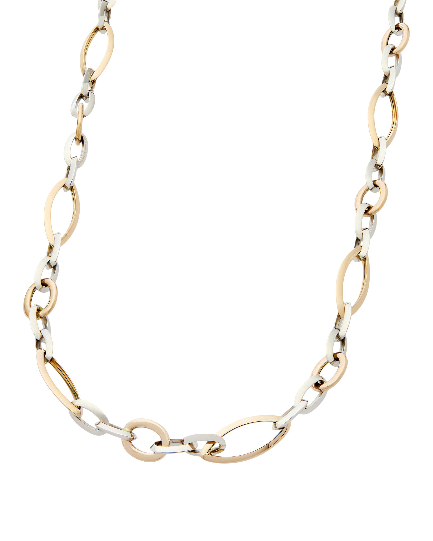 Collana catena modulare in oro bianco e rosa-1