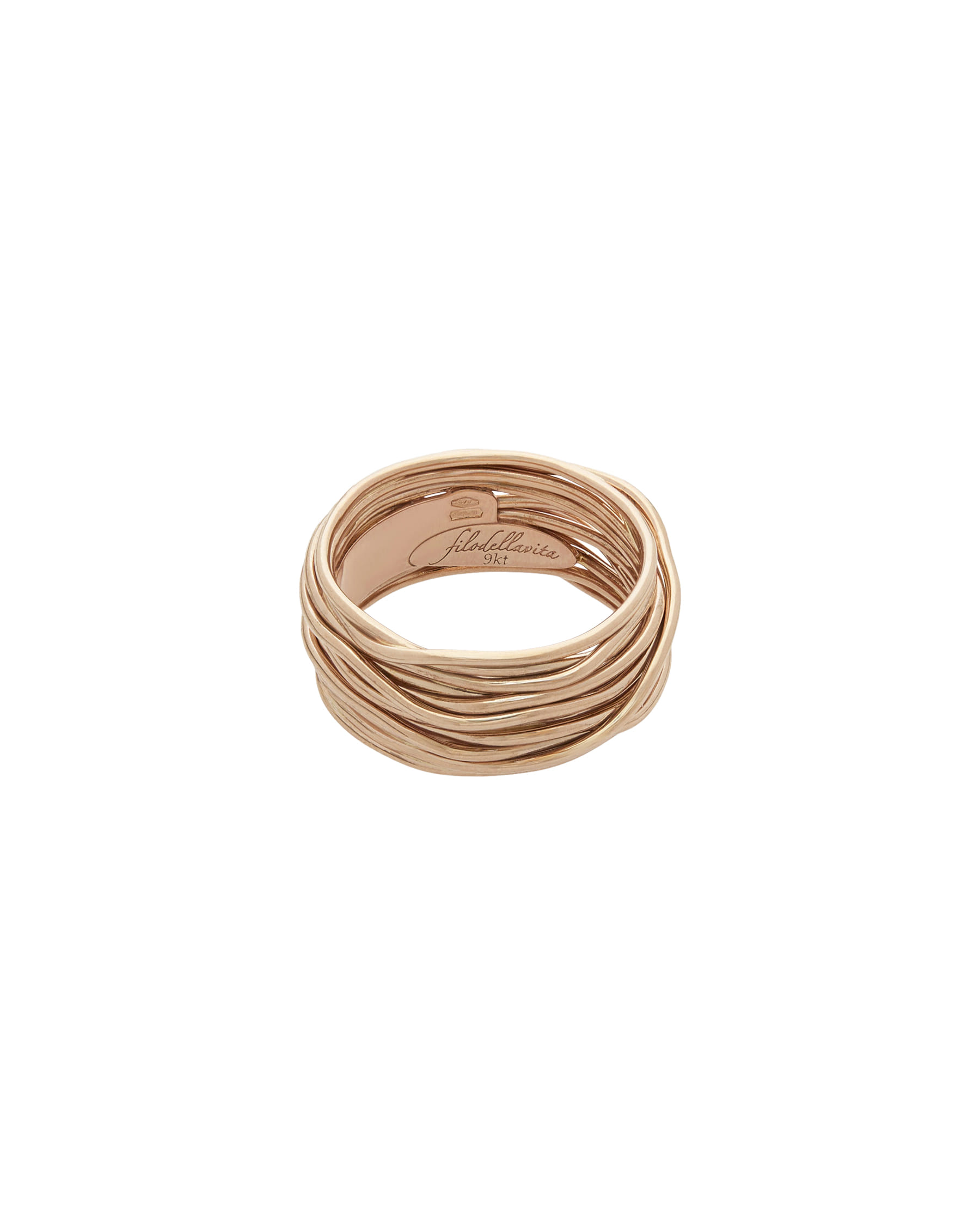 Anello fascia filodellavita in oro rosa 9kt-2