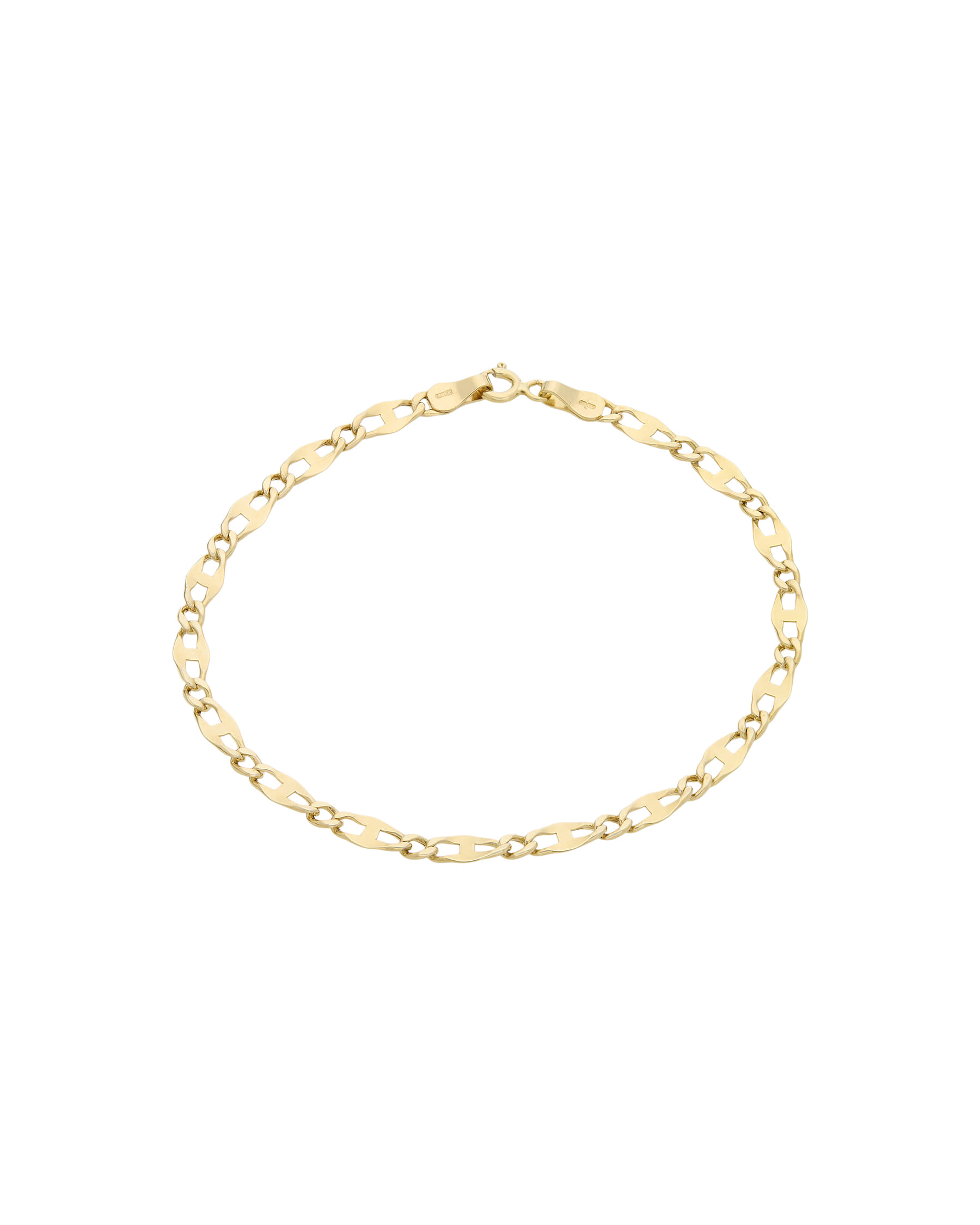 Bracciale maglia piatta 1 + 1 in oro giallo 18 kt-1
