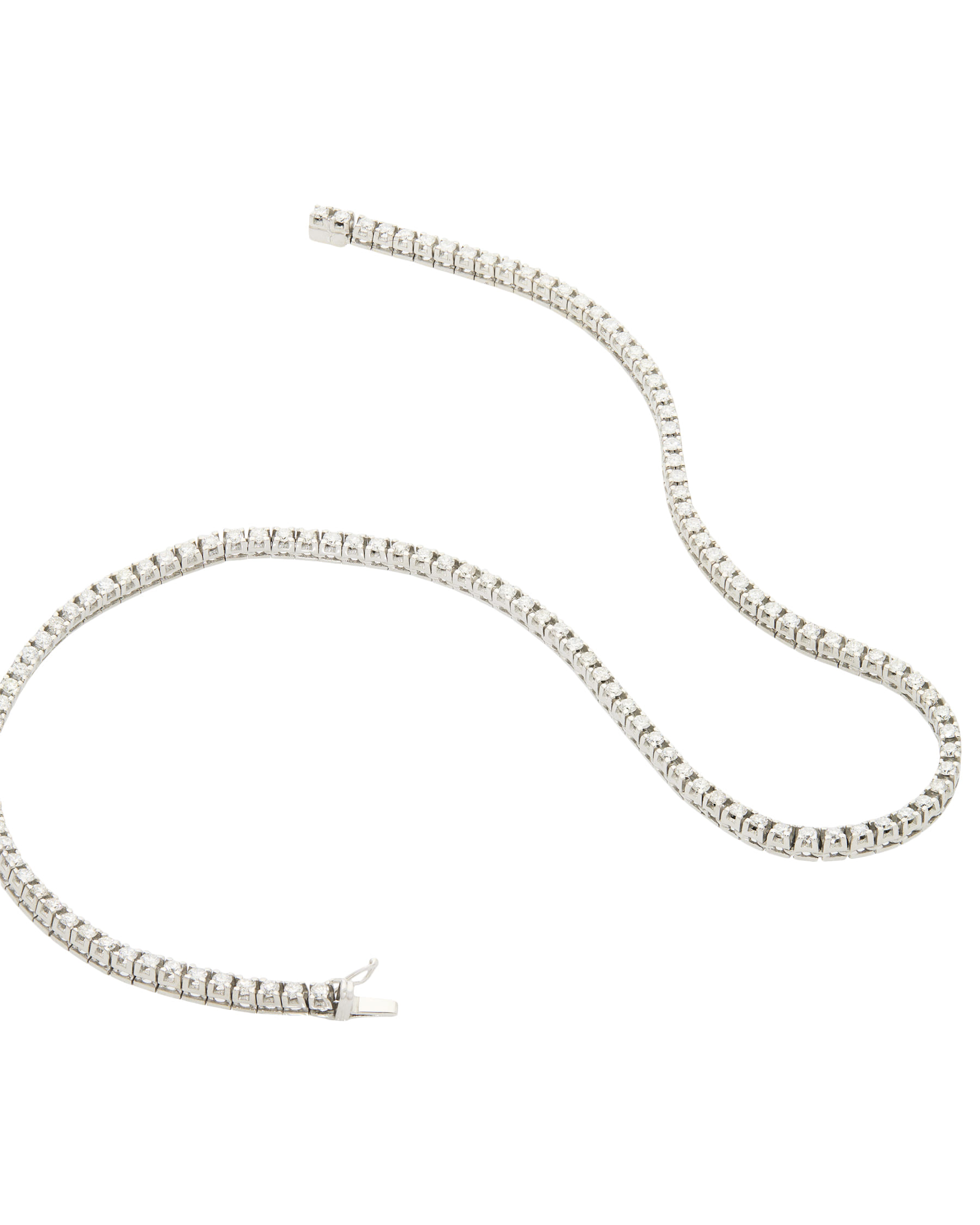 Collana tennis oro bianco e diamanti-2