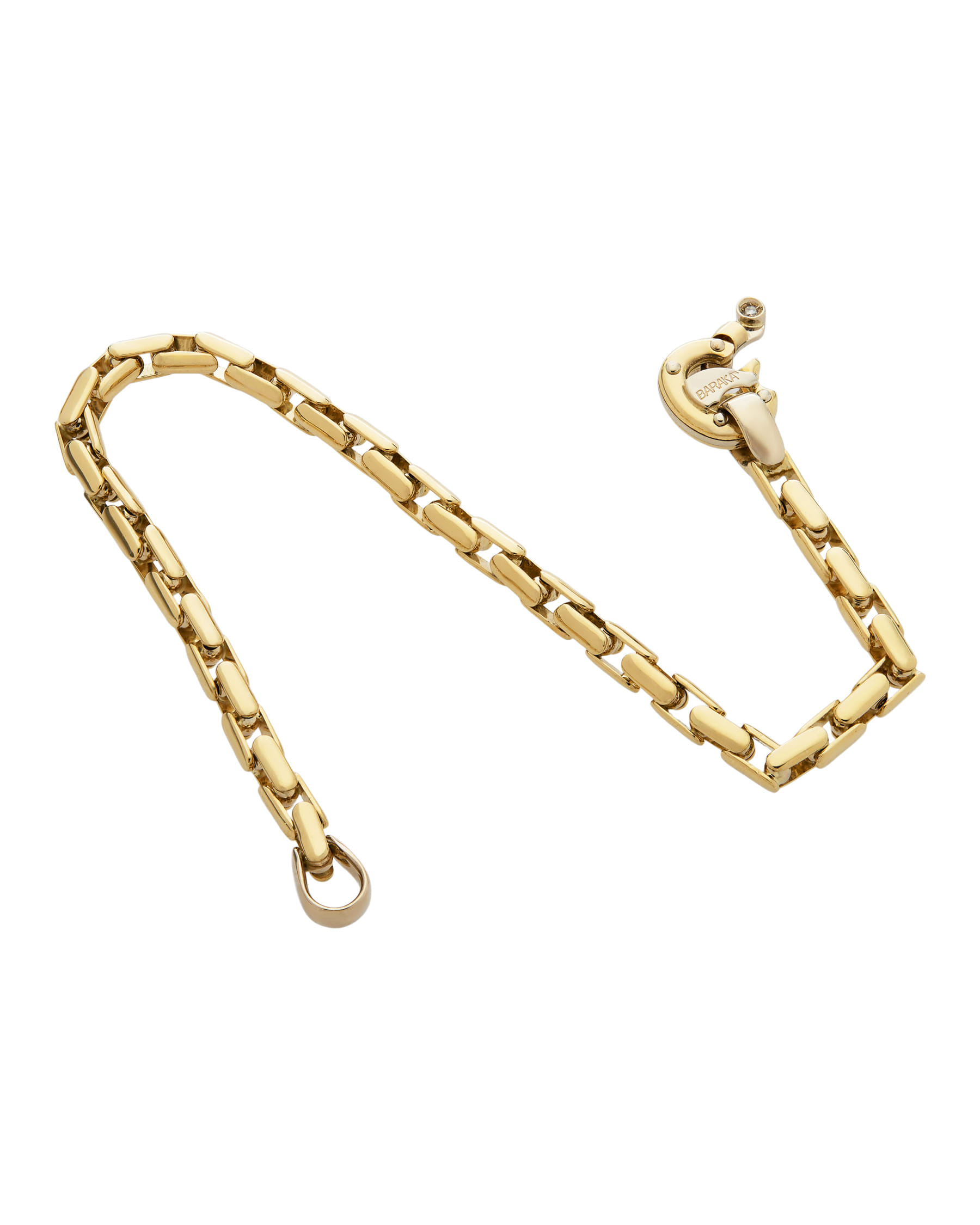 Bracciale barakà maglia catena rettangolare in oro giallo-2