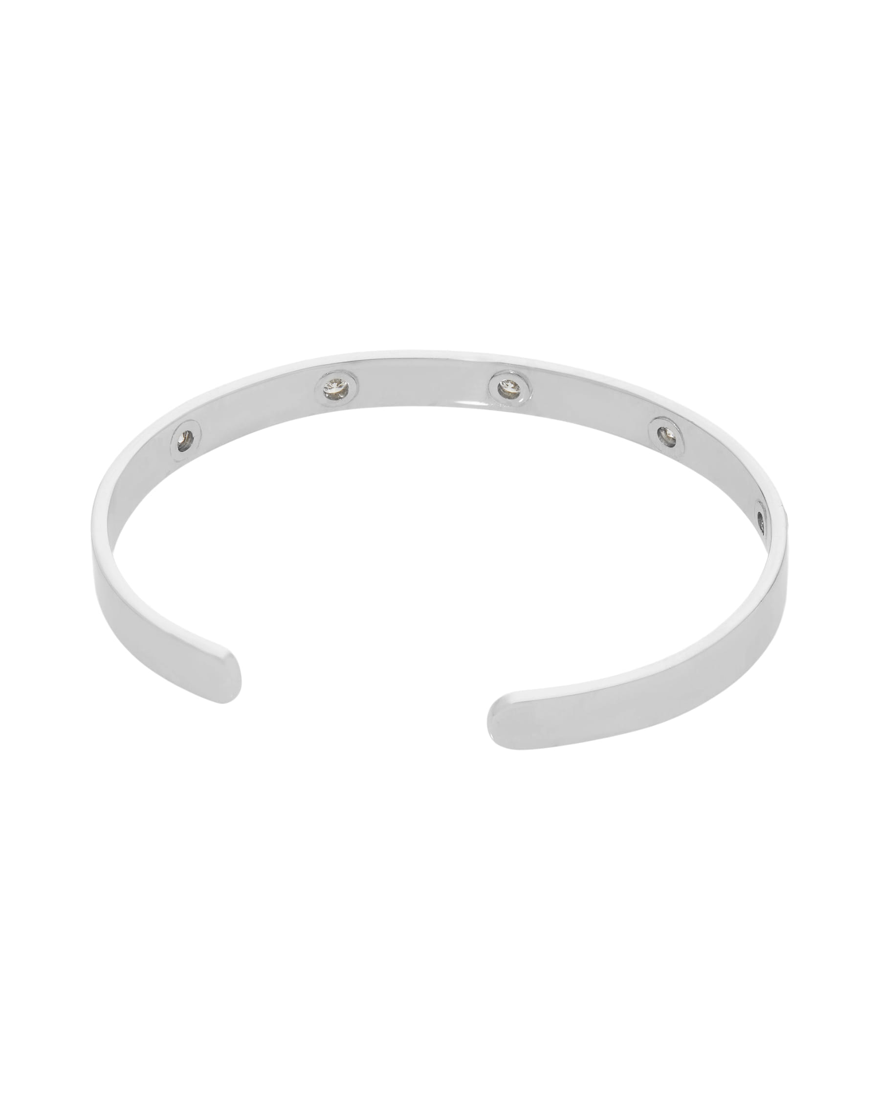 Bracciale stile love u in oro bianco e diamanti-2