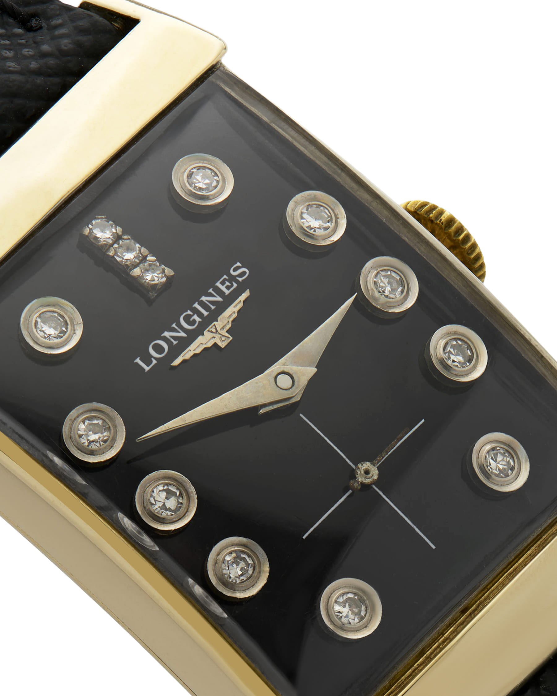 Longines tank art deco gold 14k cal 9lt diamond dial-2