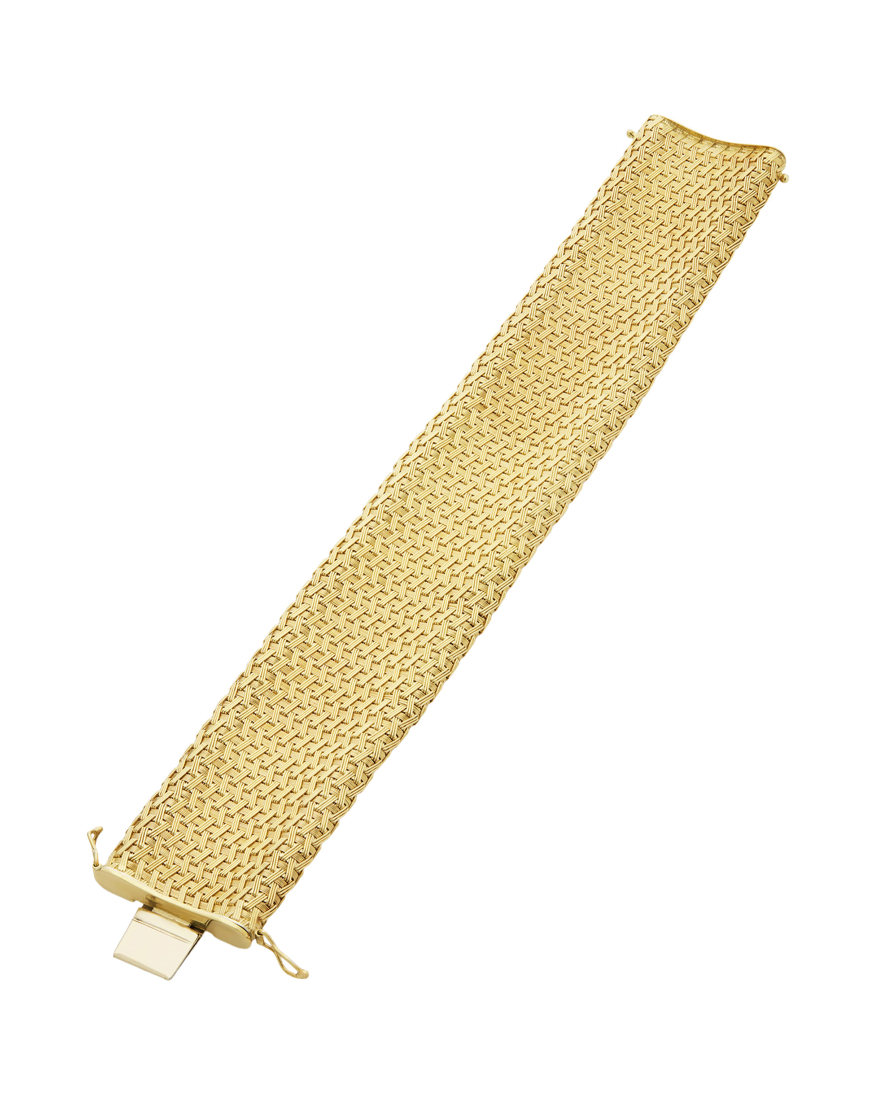 Bracciale fascia filippini oro giallo a maglia intrecciata-2