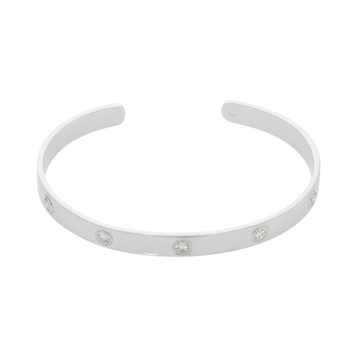 Bracciale stile love u in oro bianco e diamanti-1