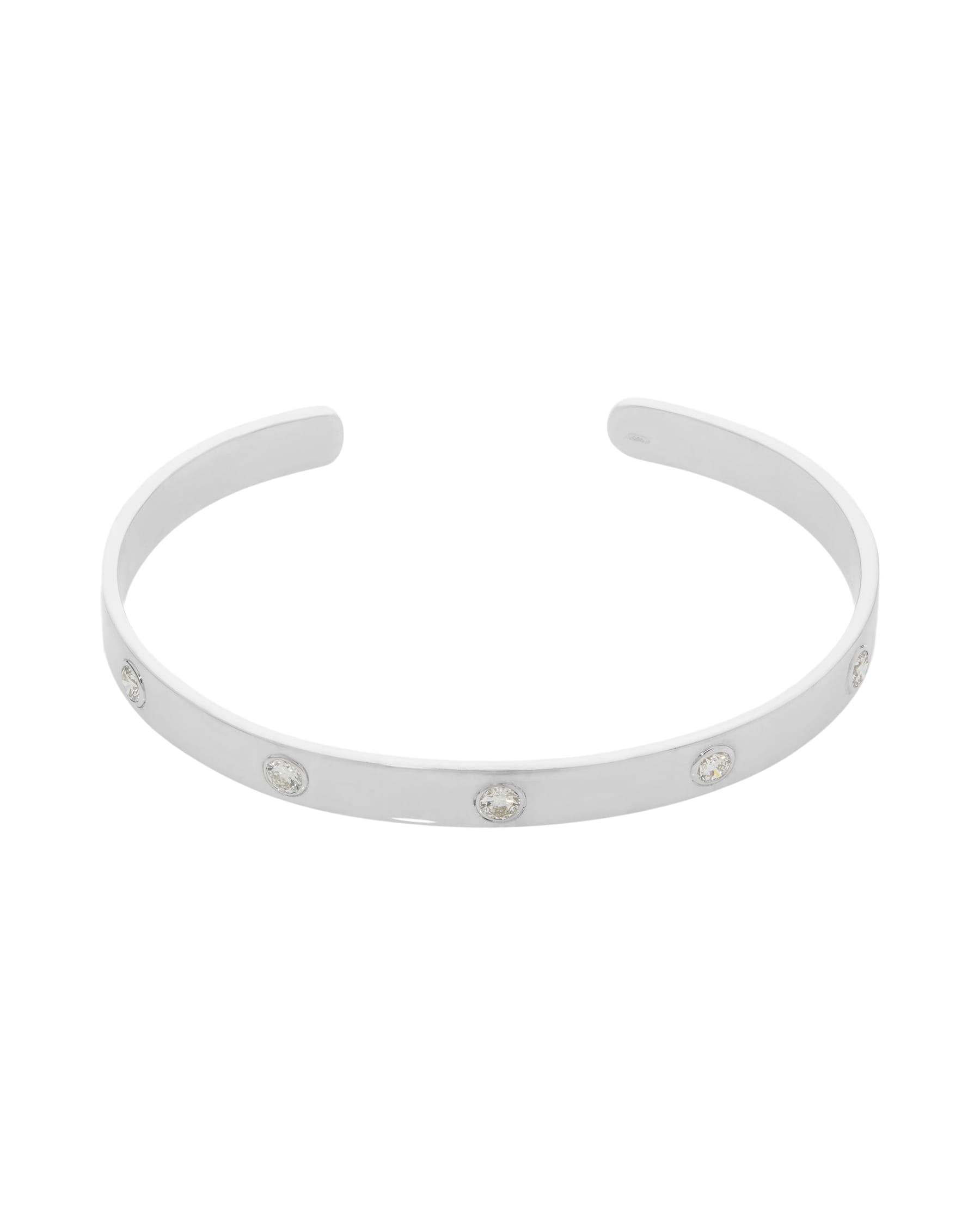 Bracciale stile love u in oro bianco e diamanti-1