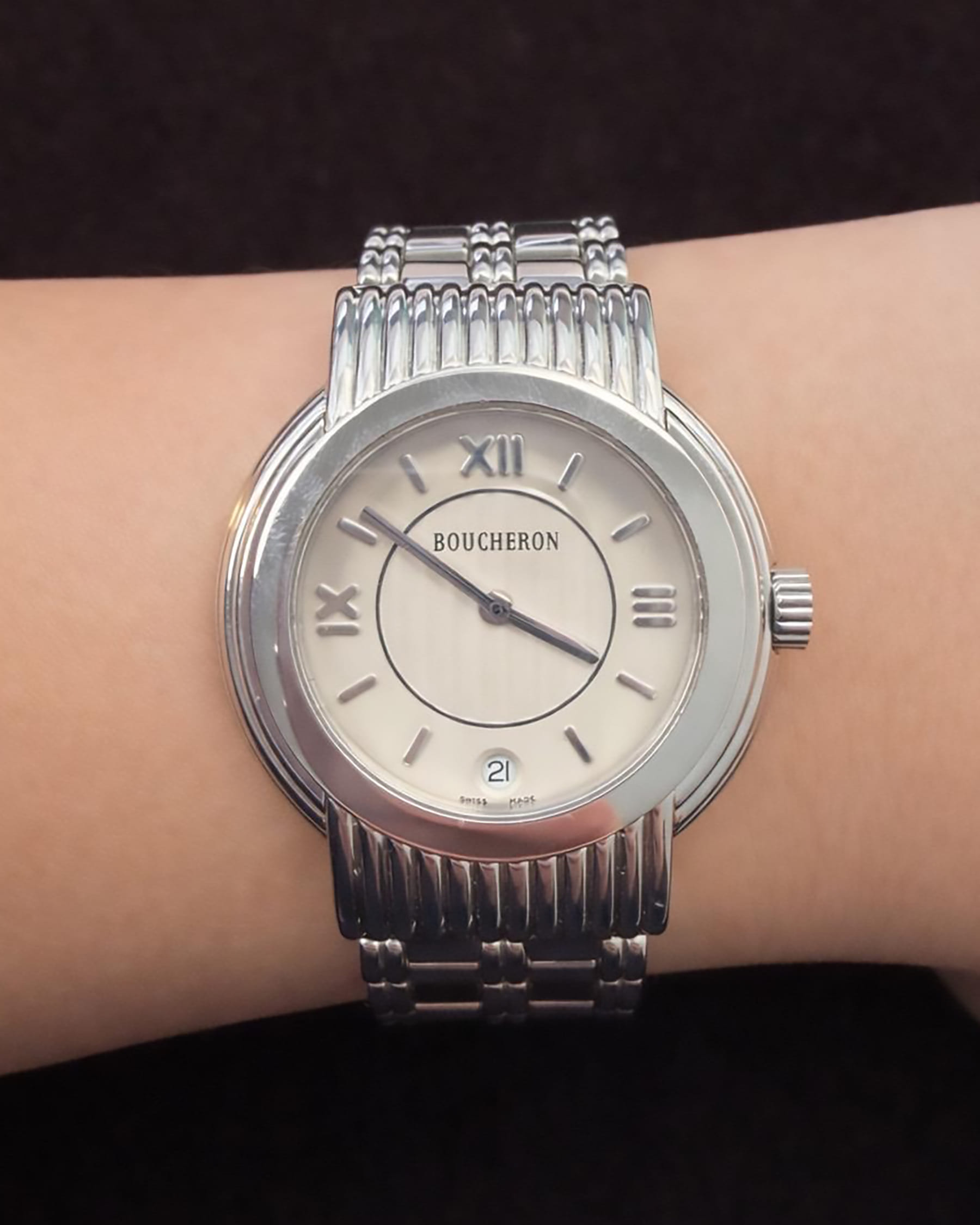 Boucheron reflet solis steel - quartz 35 mm-8