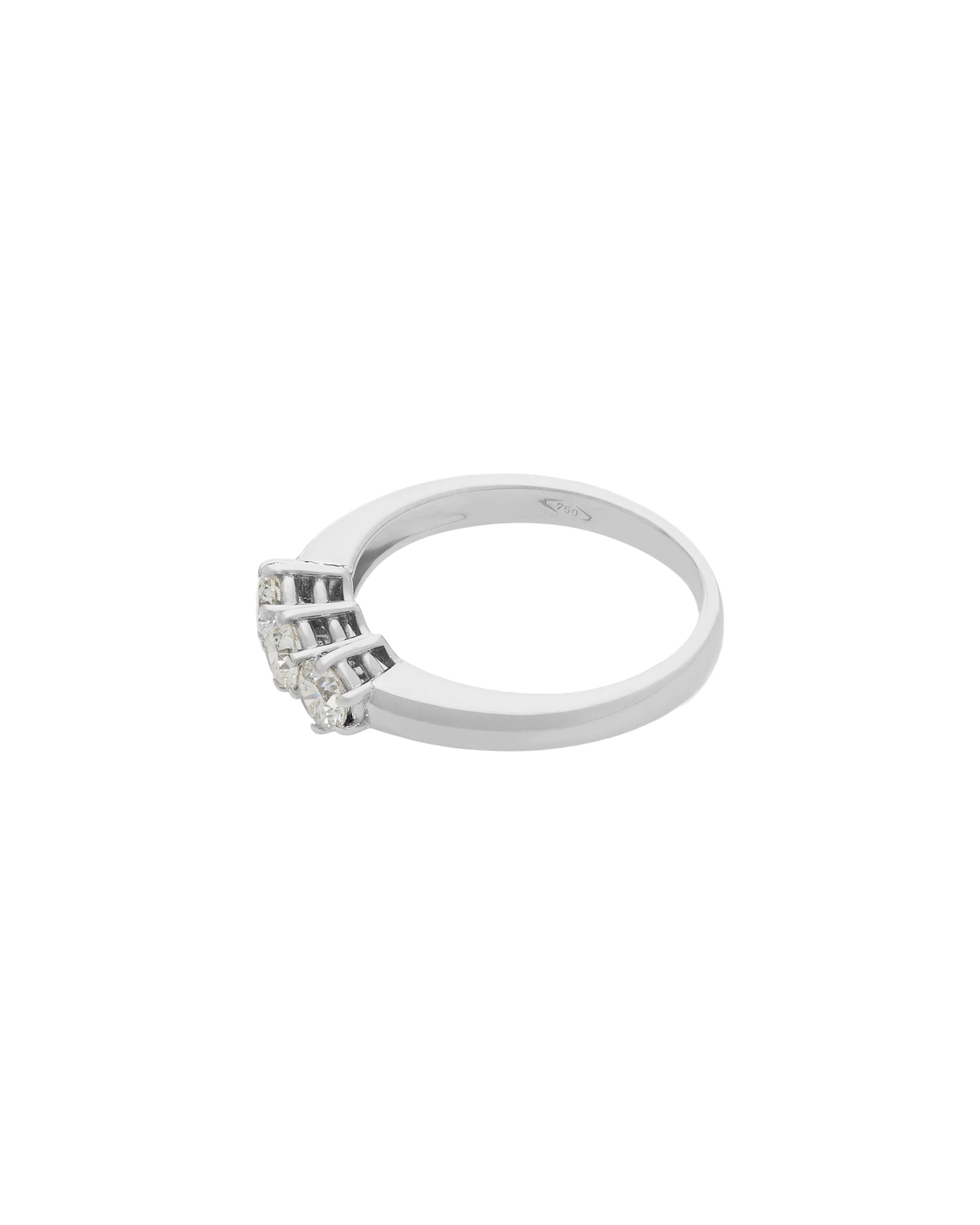 Anello trilogy in oro bianco e diamanti 0,54 ct-2