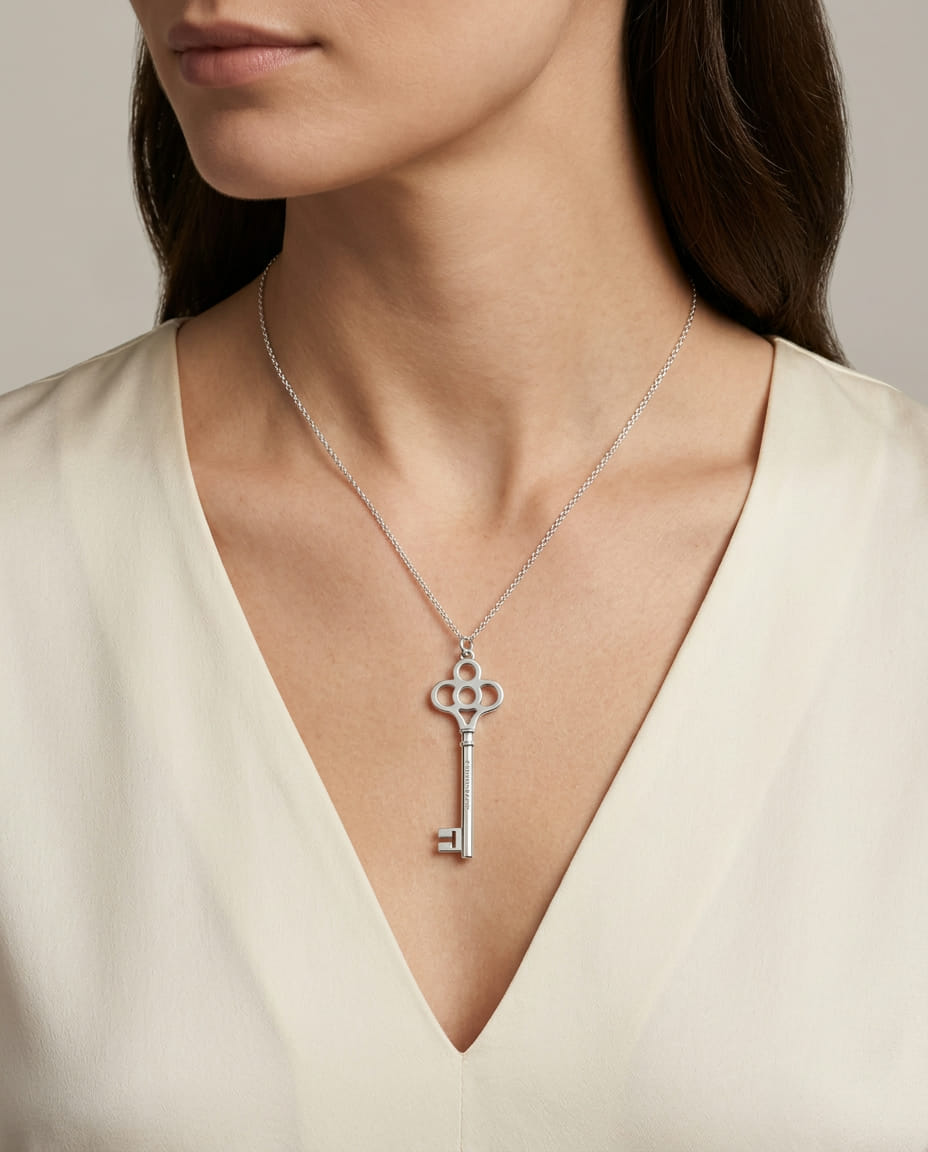 Ciondolo chiave tiffany & co. in argento 925%-3