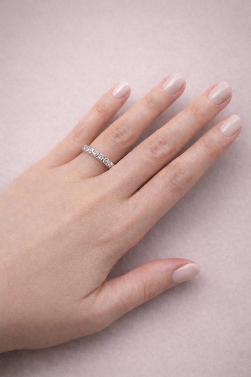 Veretta in oro bianco e 7 diamanti 0,42 ct tot-4