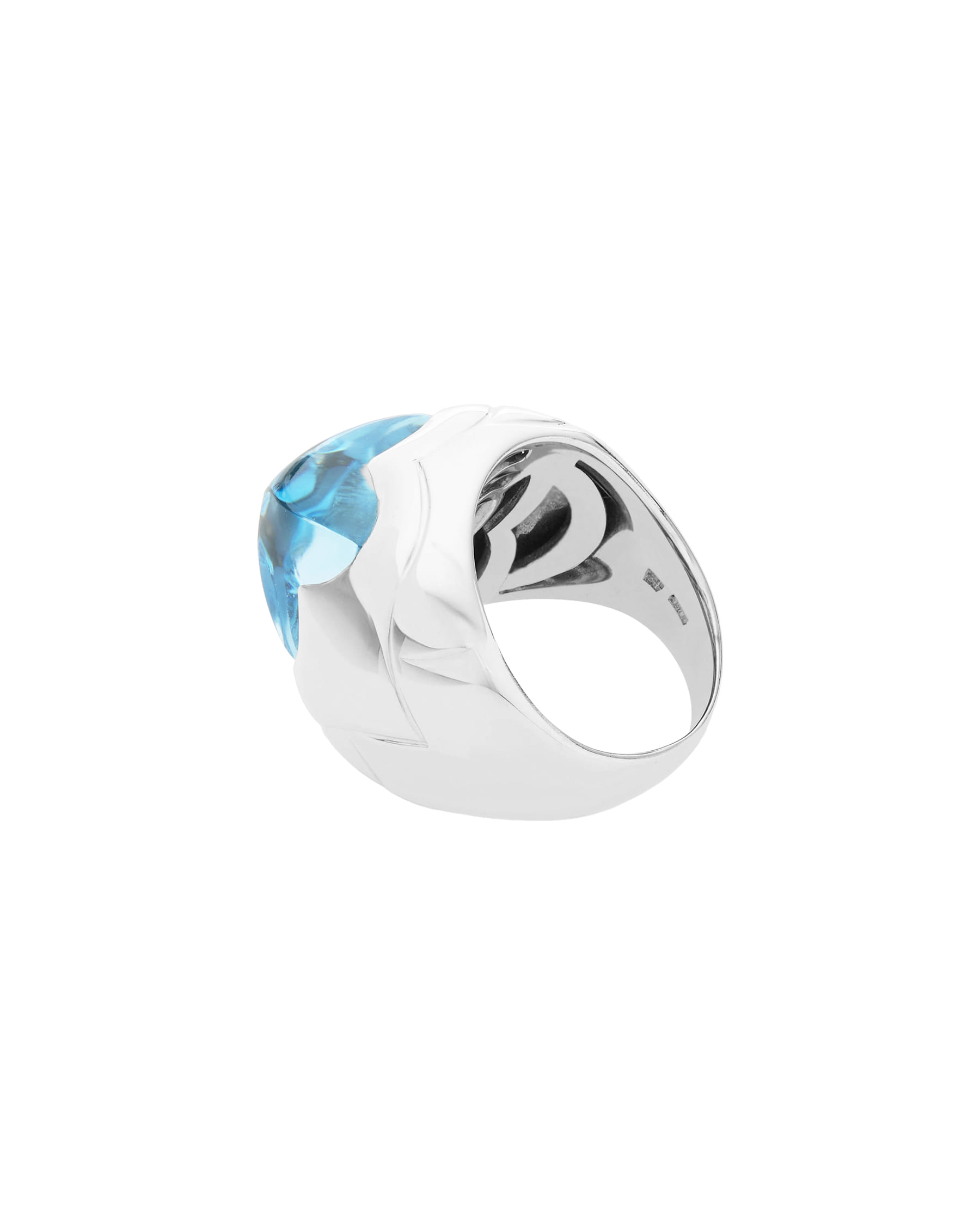 Anello bulgari piramide oro bianco e topazio-2