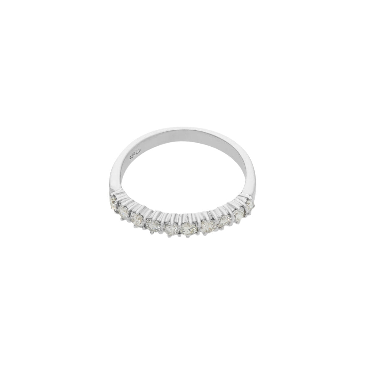 Anello veretta oro bianco 10 diamanti 0,40 ct-1