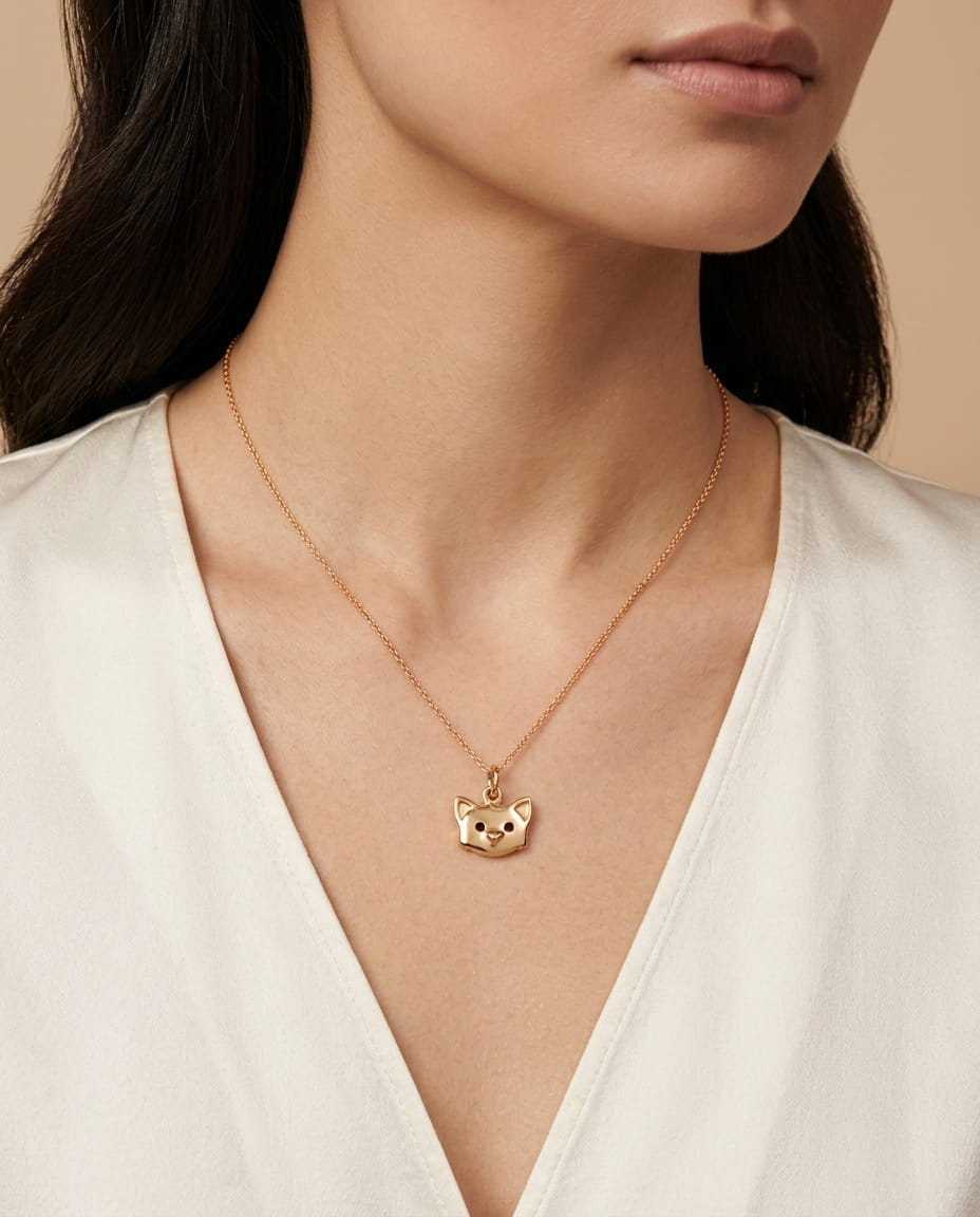Ciondolo dodo gatto in oro rosa 9kt-3