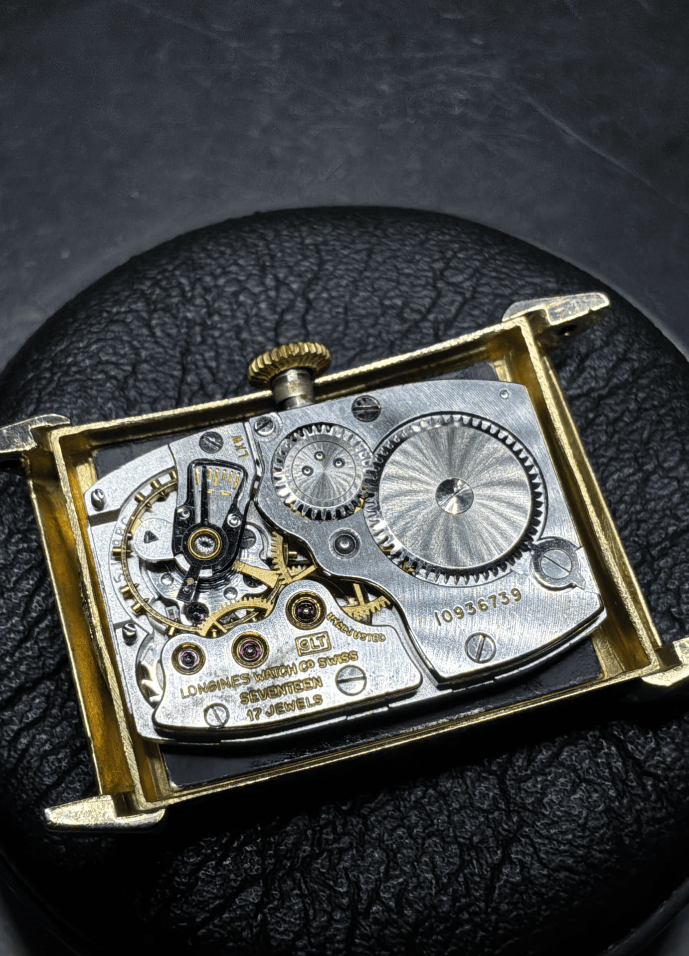 Longines tank art deco gold 14k cal 9lt diamond dial-7