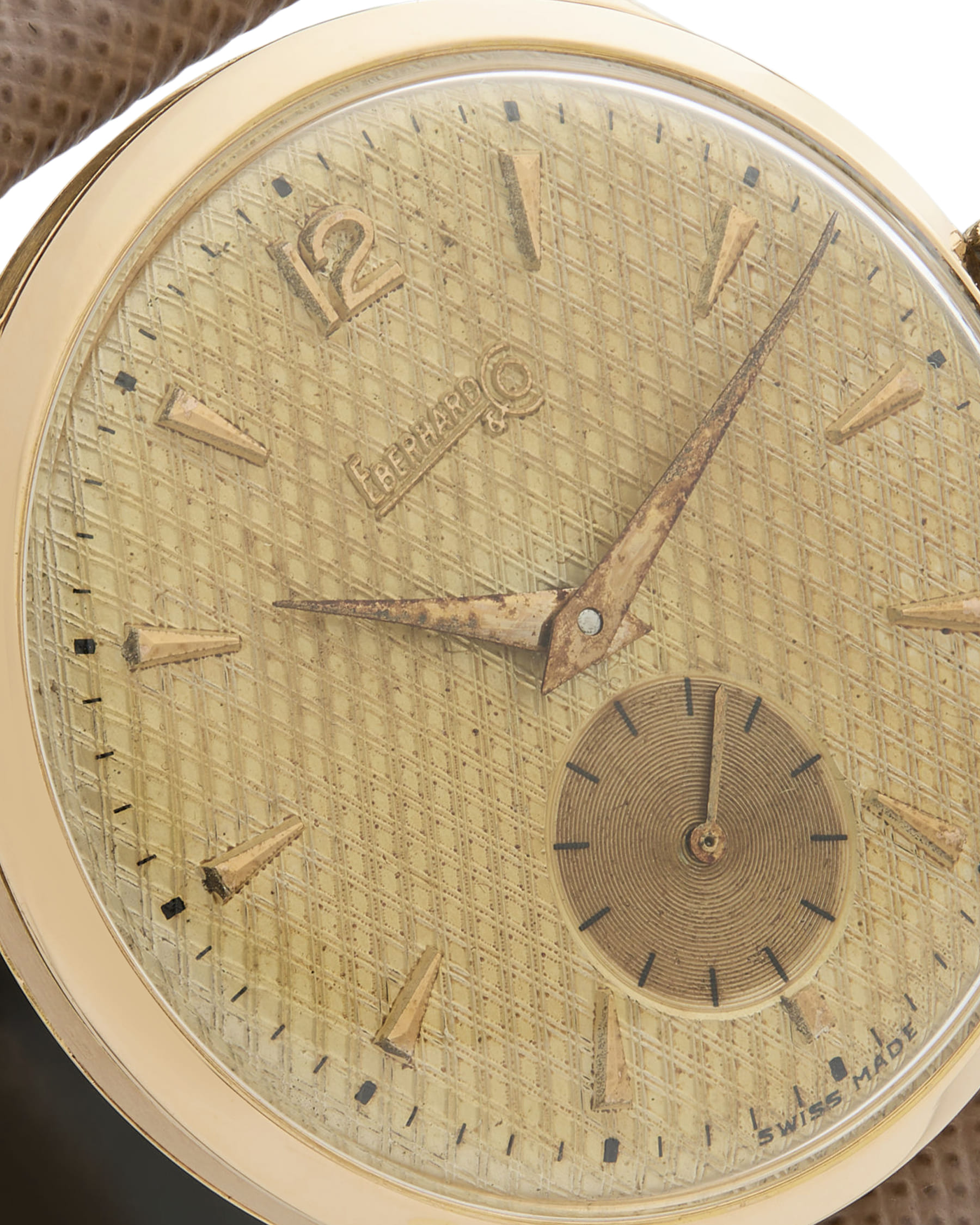 Eberhard & co. oversize 18k guilloche’ dial 36mm cal 13000-2