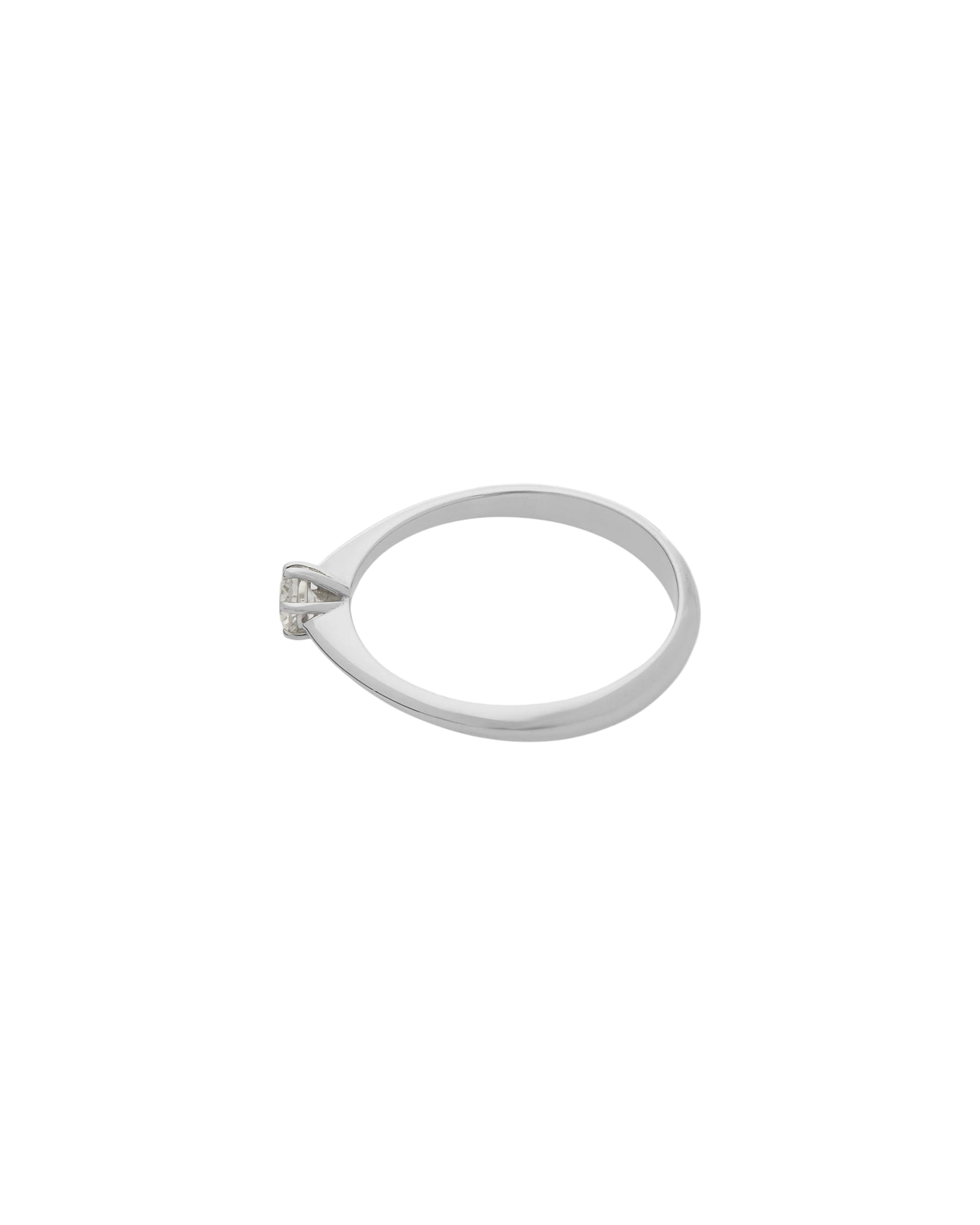 Anello solitario in oro bianco con diamante 0,14 ct-2