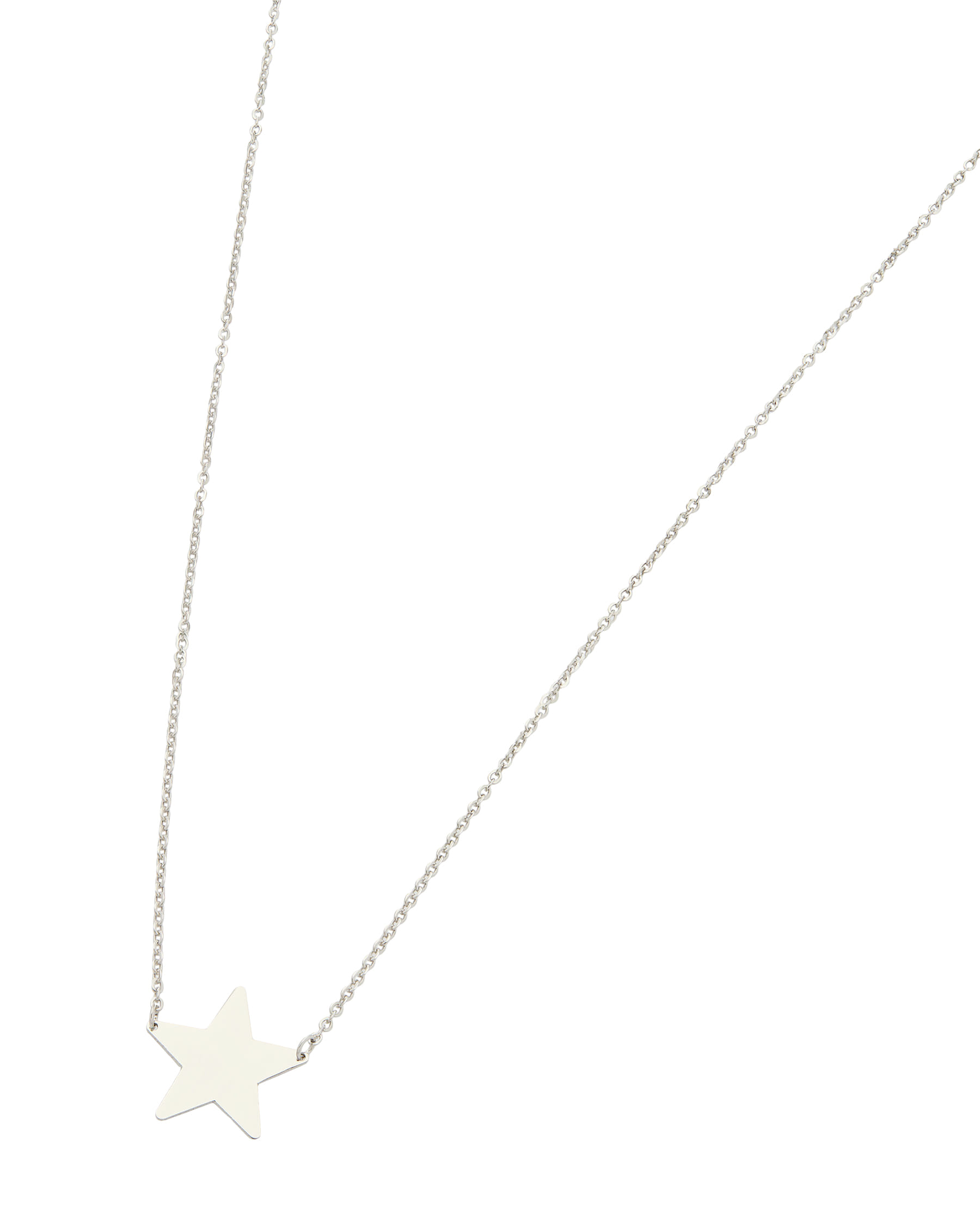 Collana in oro bianco con ciondolo stella-1