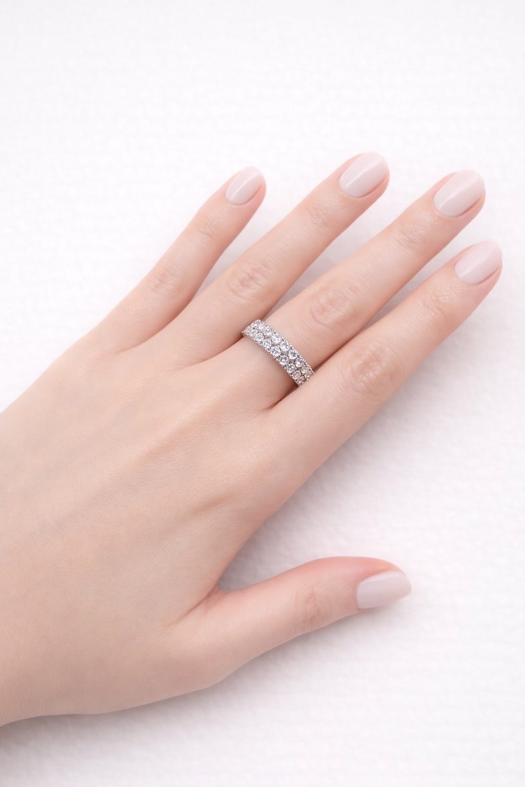 Double eternity in oro bianco e diamanti-3