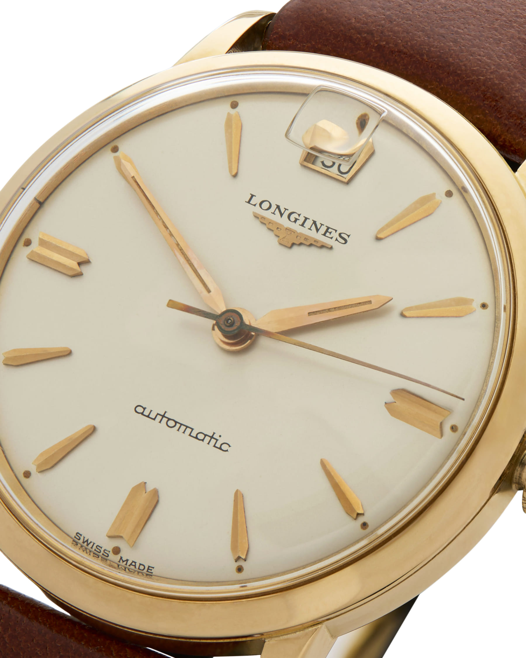 Longines automatic date oro 18 kt 35 mm cal 291-2