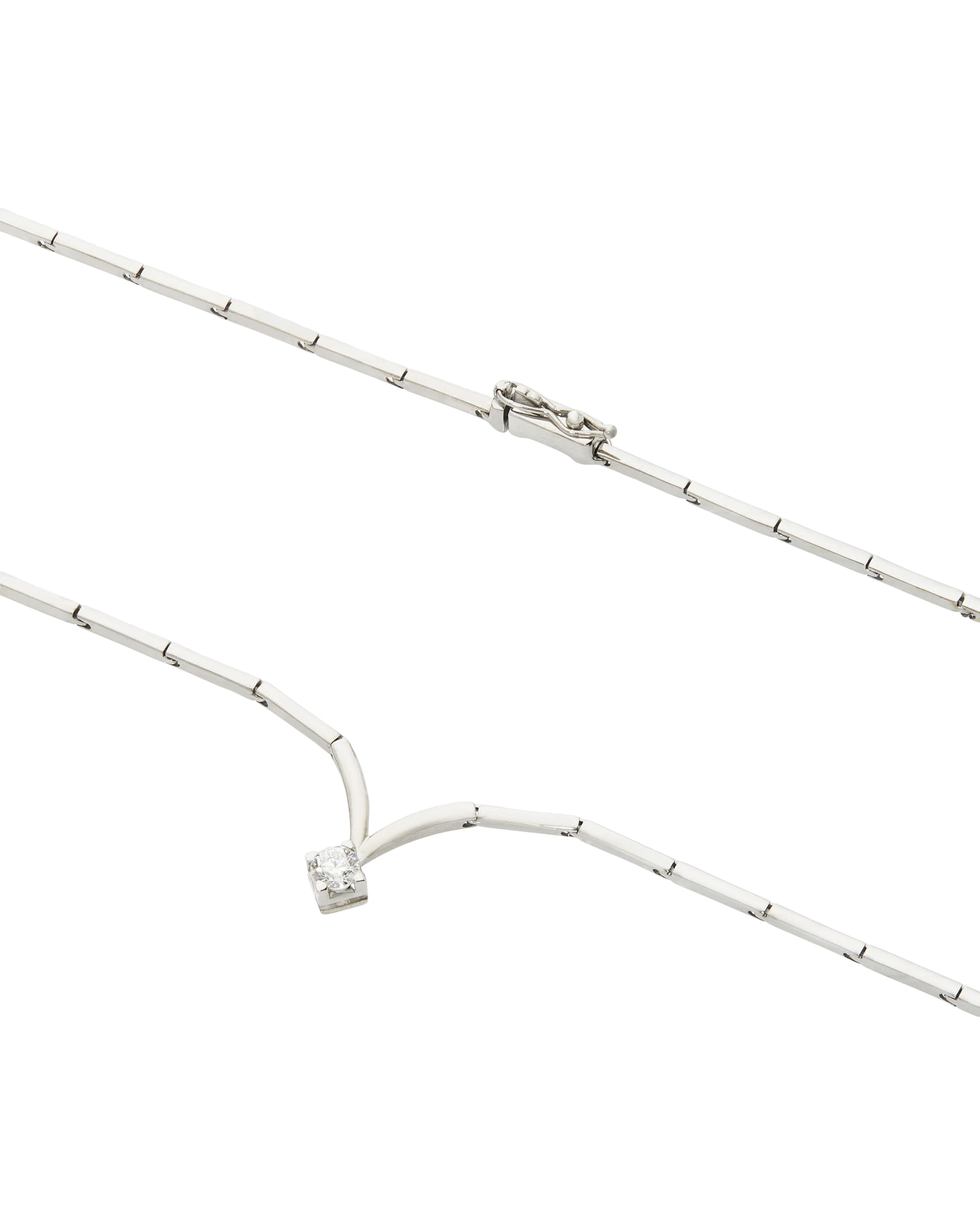 Collana punto luce in oro bianco con diamante 0,27 ct-2