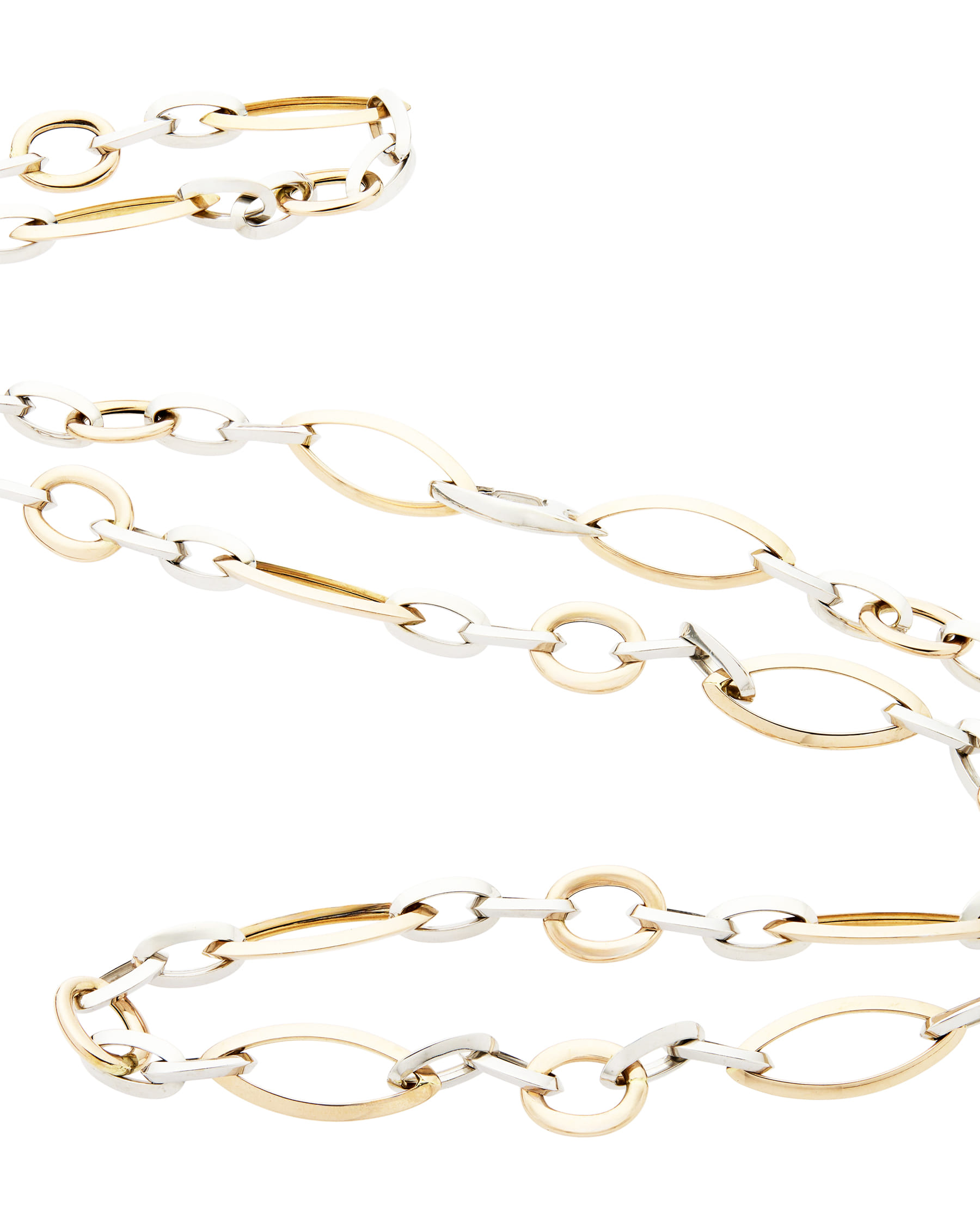 Collana catena modulare in oro bianco e rosa-2