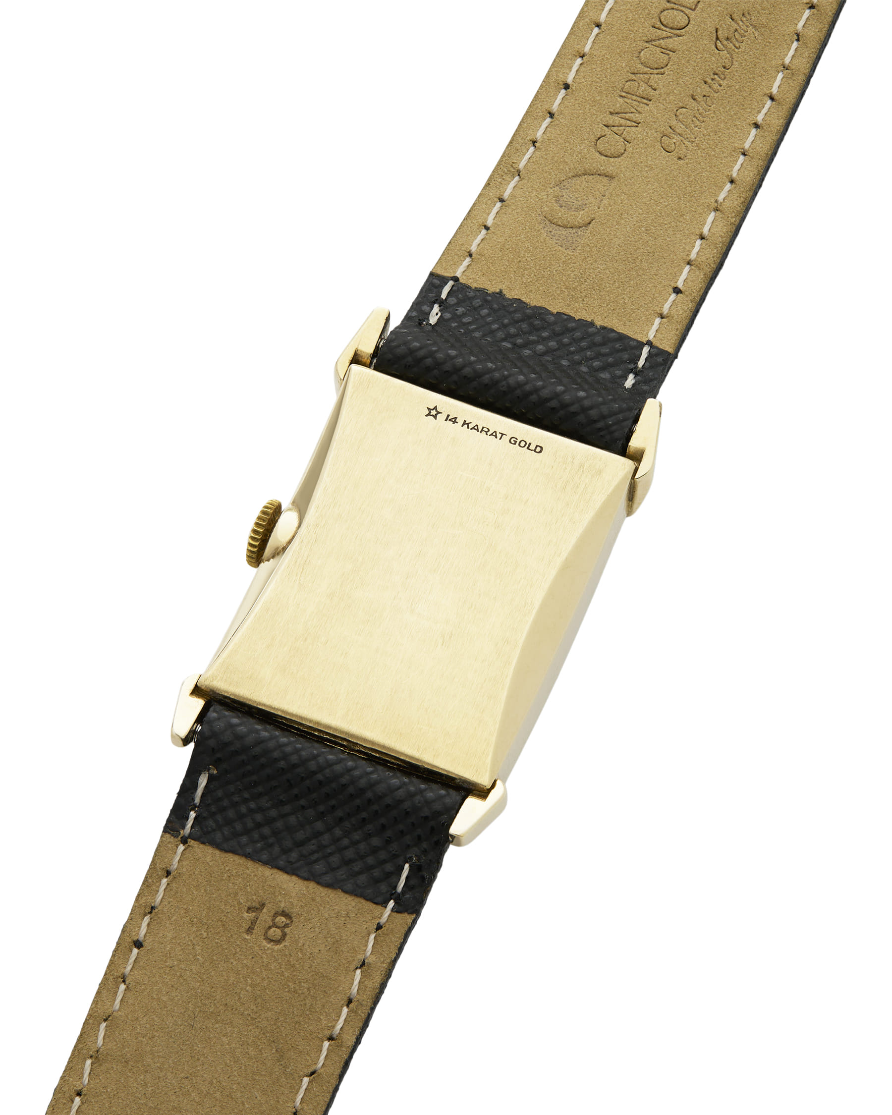 Longines tank art deco gold 14k cal 9lt diamond dial-5