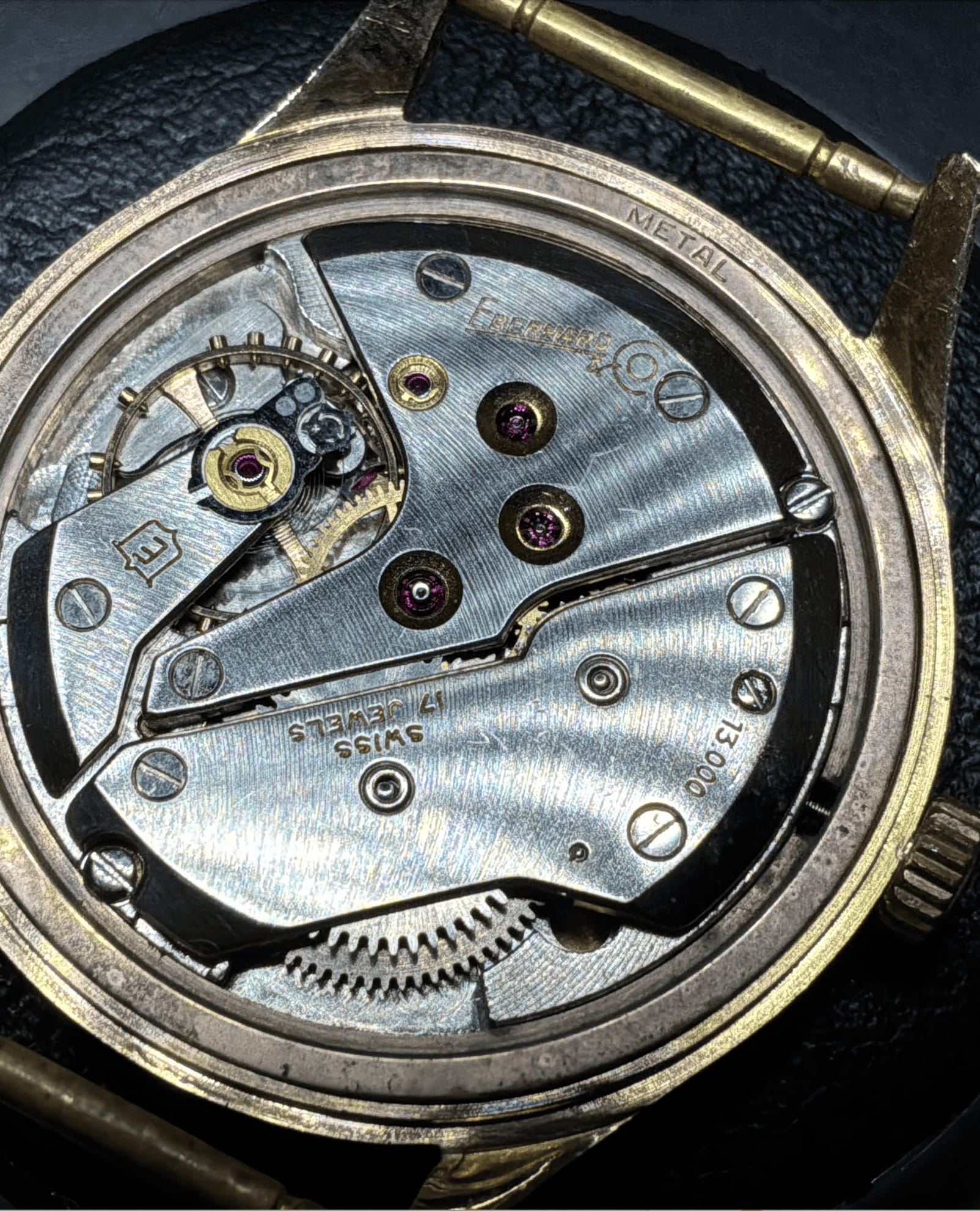 Eberhard & co. oversize 18k guilloche’ dial 36mm cal 13000-7