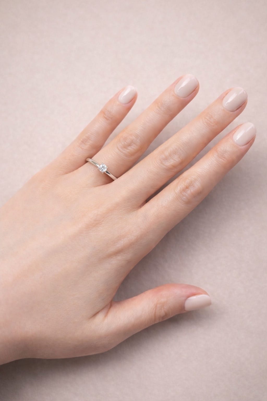 Anello solitario oro bianco 18kt e diamante taglio round 0,13 ct-4